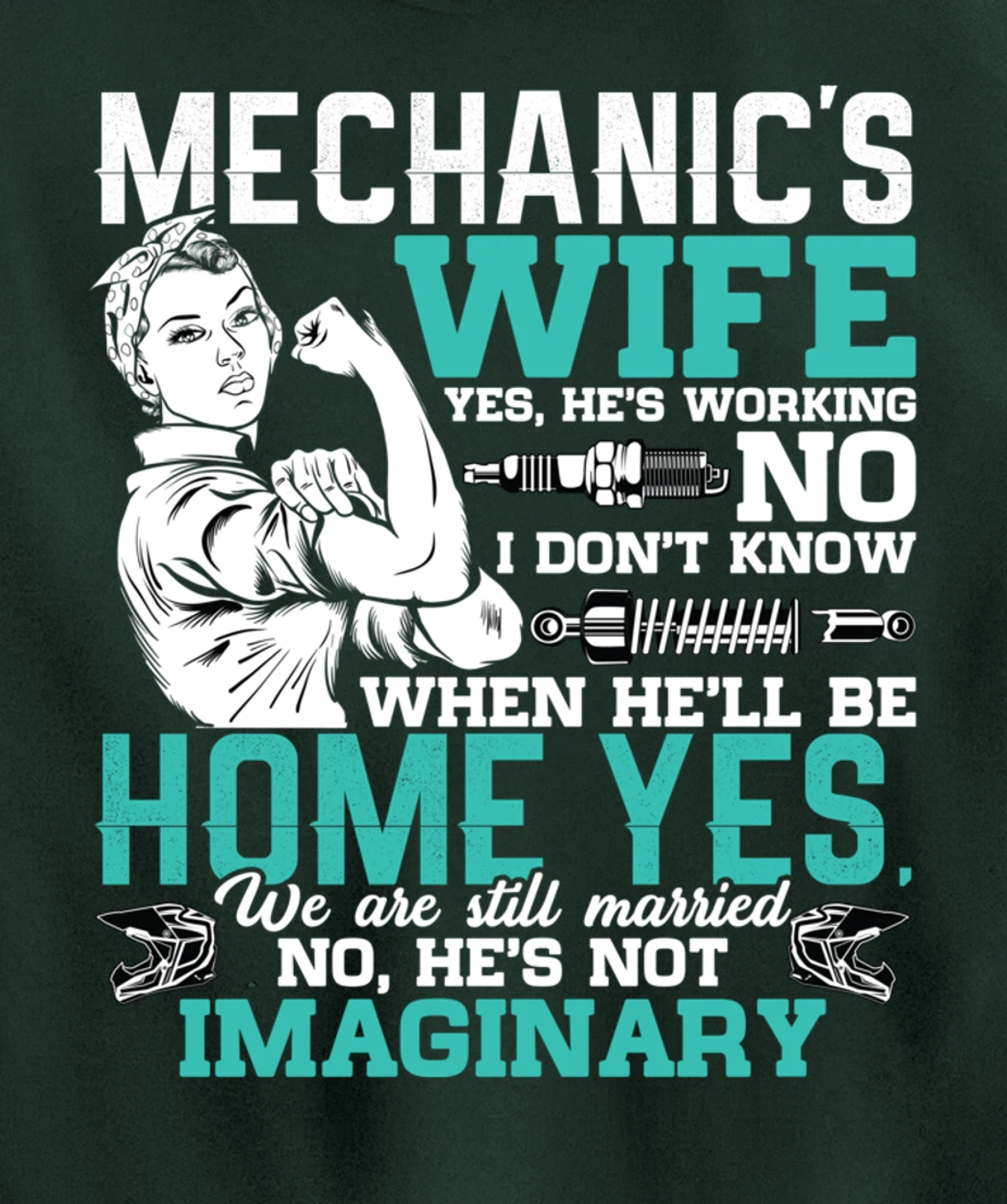 Mechanic Wife Funny Auto Car Mechanic's Wife Women Pullover Hoodie