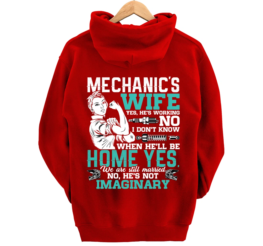 Mechanic Wife Funny Auto Car Mechanic's Wife Women Pullover Hoodie