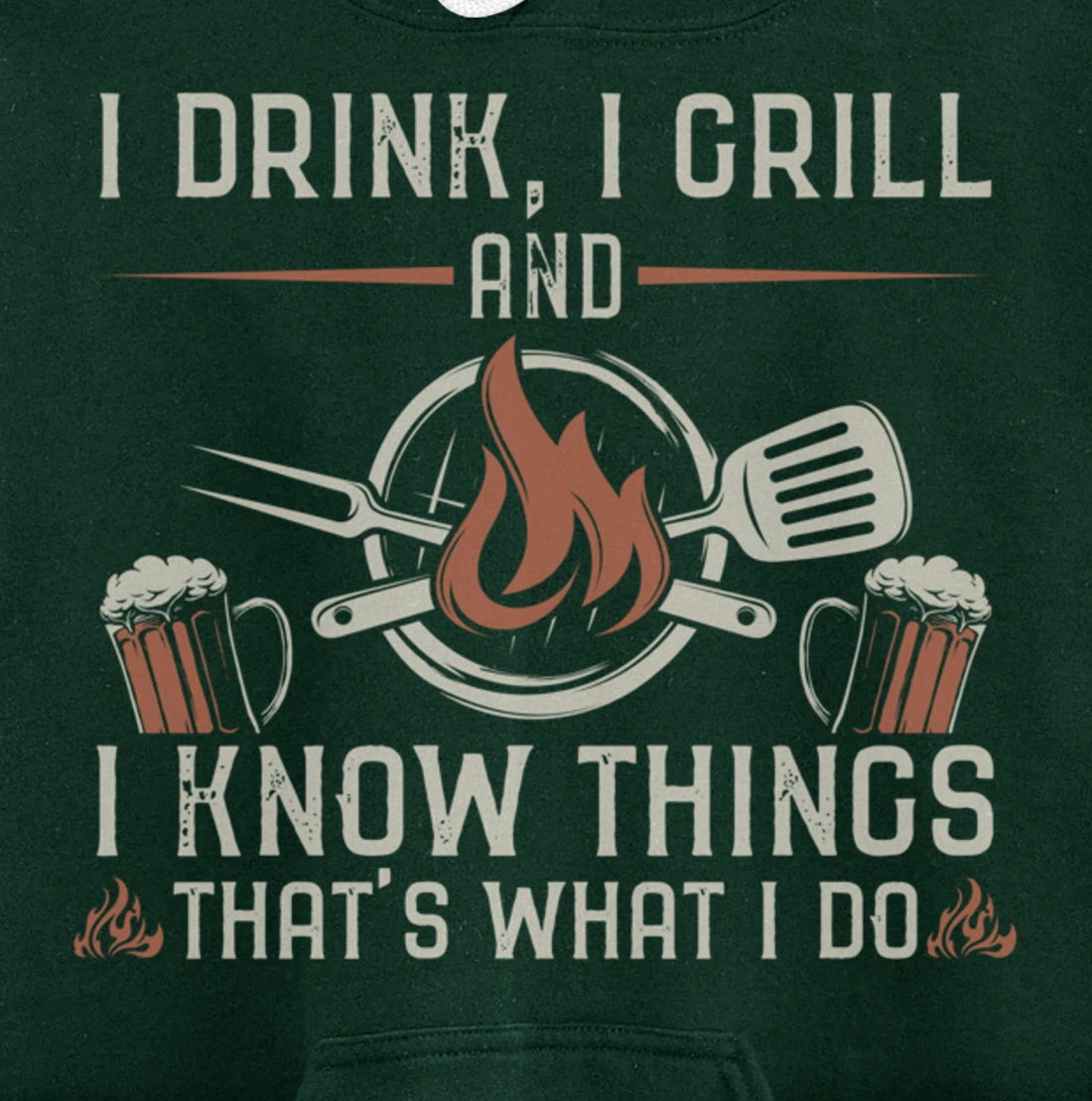 Funny Barbecue Beer Lover Graphic Women Men Meat Smoking BBQ Pullover Hoodie