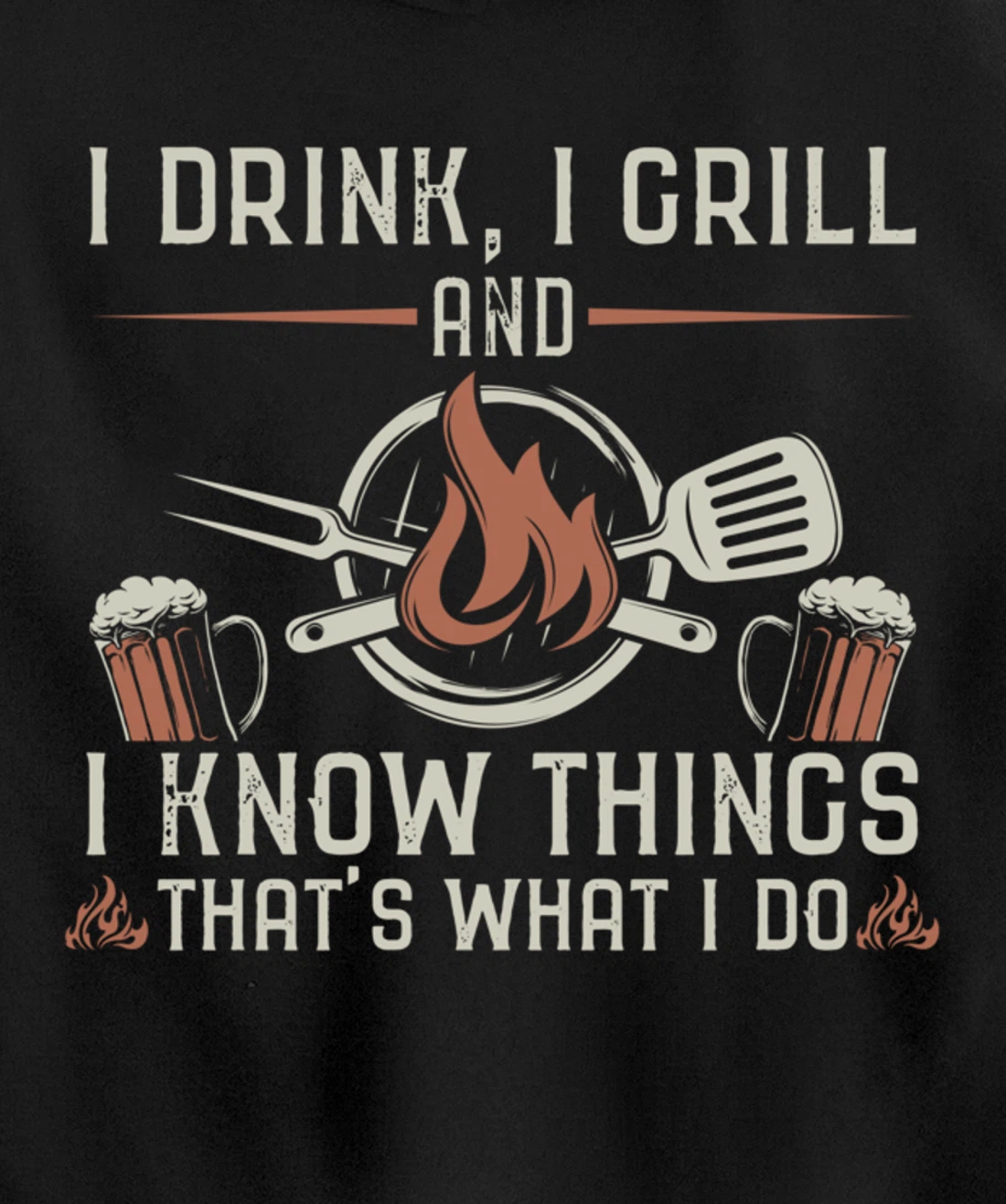 Funny Barbecue Beer Lover Graphic Women Men Meat Smoking BBQ Pullover Hoodie