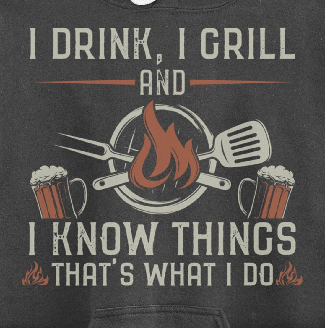 Funny Barbecue Beer Lover Graphic Women Men Meat Smoking BBQ Pullover Hoodie