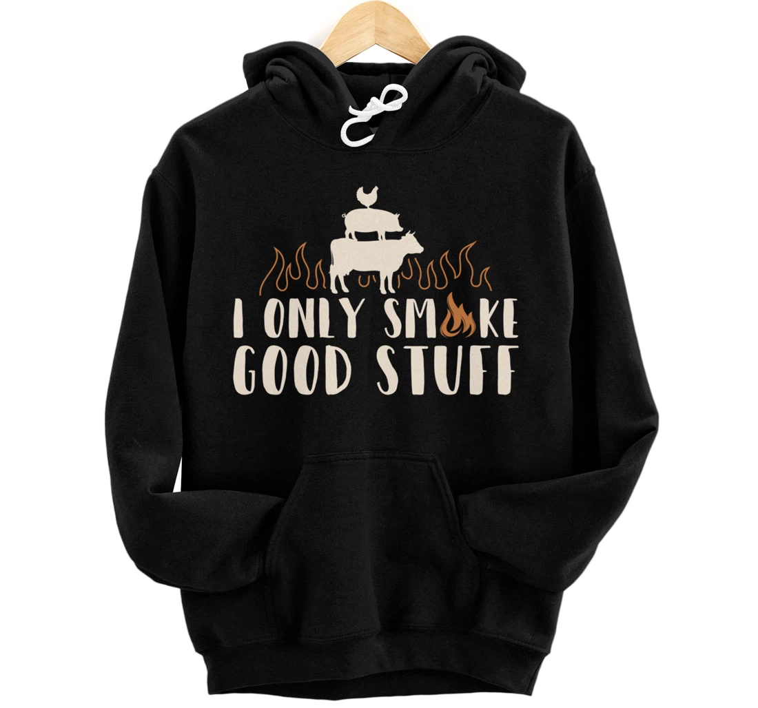 Funny Cow Pig Chicken BBQ Good Stuff Graphic Meat Smoking Pullover Hoodie