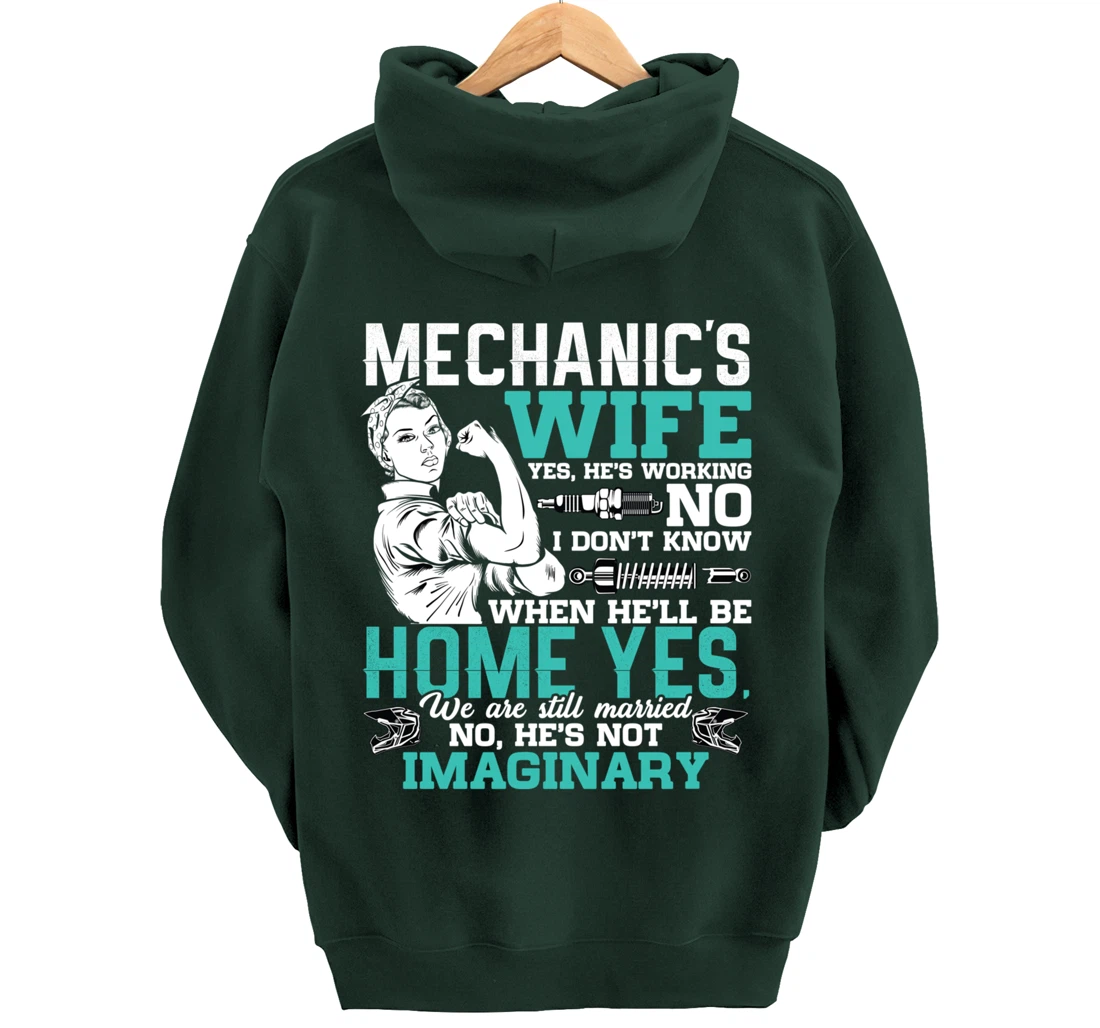 Mechanic Wife Funny Auto Car Mechanic's Wife Women Pullover Hoodie