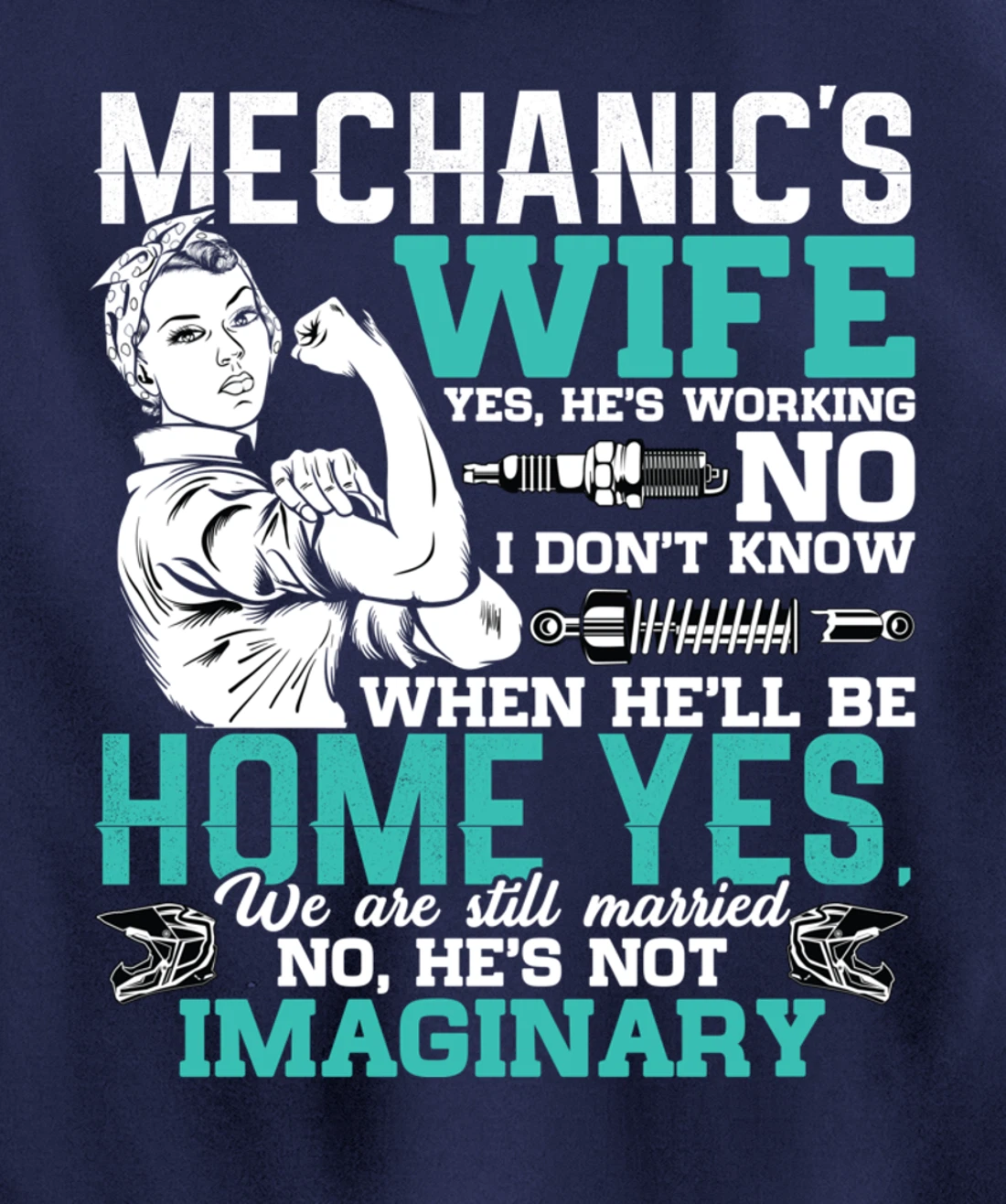 Mechanic Wife Funny Auto Car Mechanic's Wife Women Pullover Hoodie
