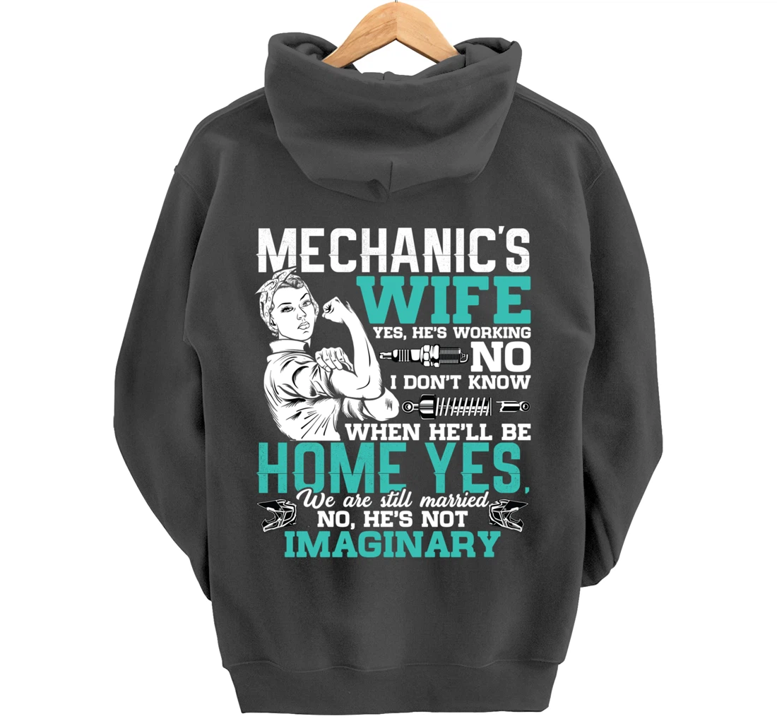 Mechanic Wife Funny Auto Car Mechanic's Wife Women Pullover Hoodie
