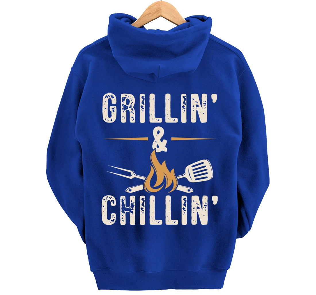 Funny Barbecue Grillin' Graphic Women Men Meat Smoking BBQ Pullover Hoodie