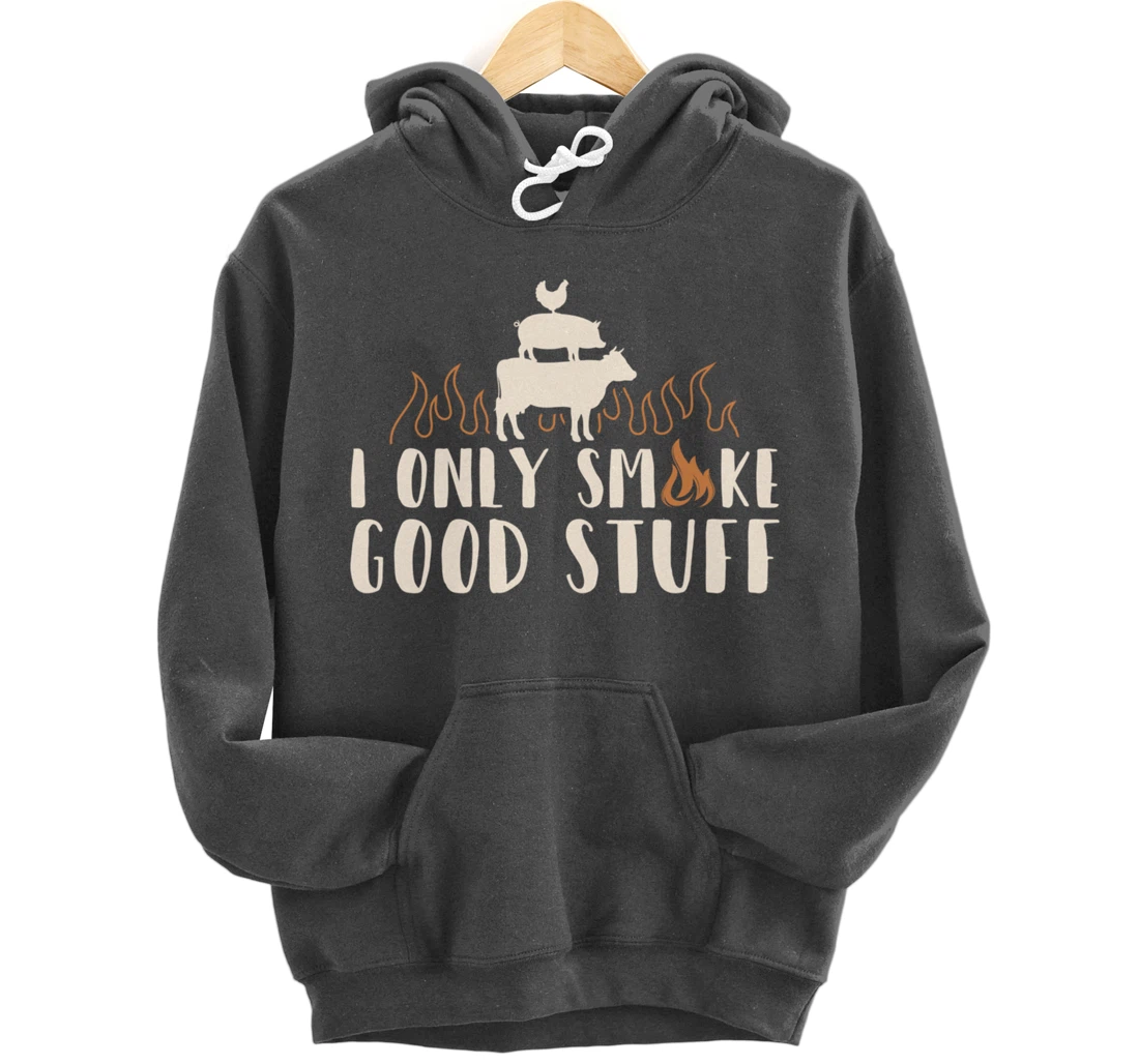Funny Cow Pig Chicken BBQ Good Stuff Graphic Meat Smoking Pullover Hoodie