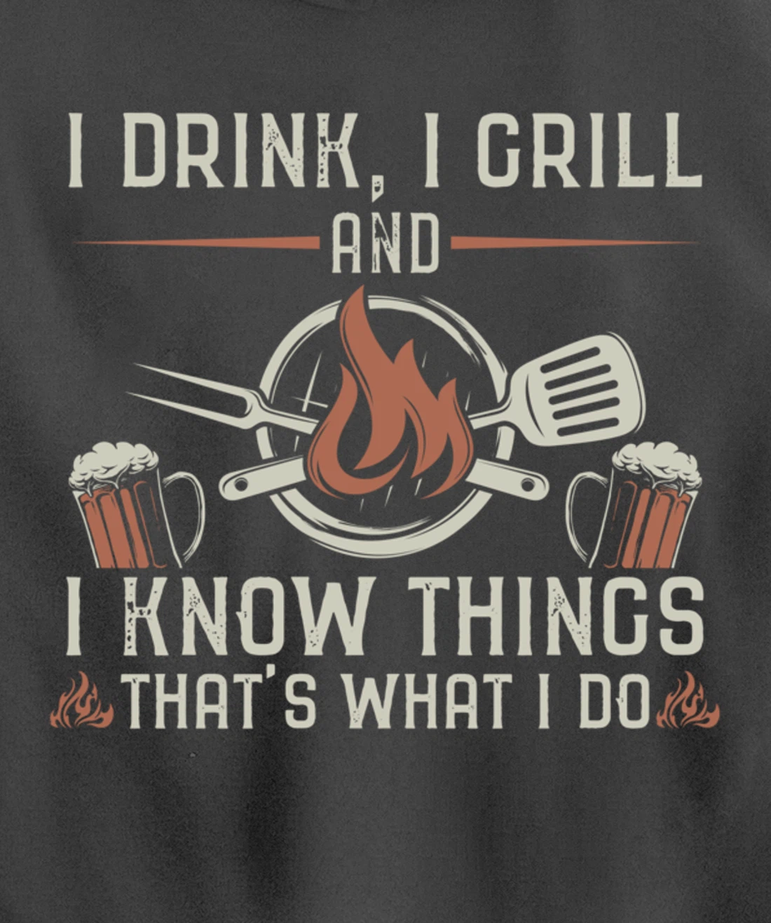 Funny Barbecue Beer Lover Graphic Women Men Meat Smoking BBQ Pullover Hoodie