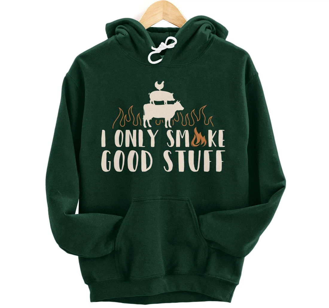 Funny Cow Pig Chicken BBQ Good Stuff Graphic Meat Smoking Pullover Hoodie