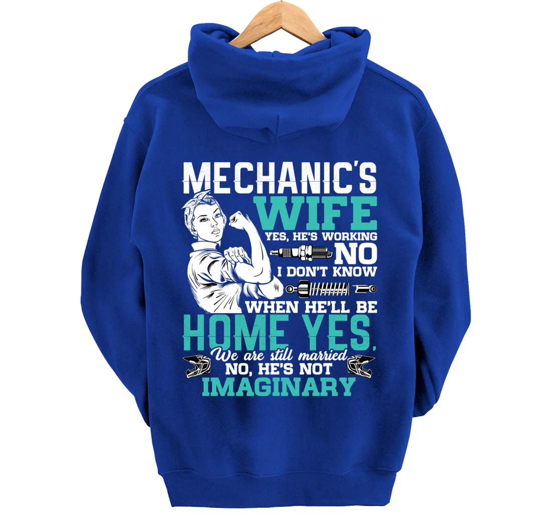 Mechanic Wife Funny Auto Car Mechanic's Wife Women Pullover Hoodie