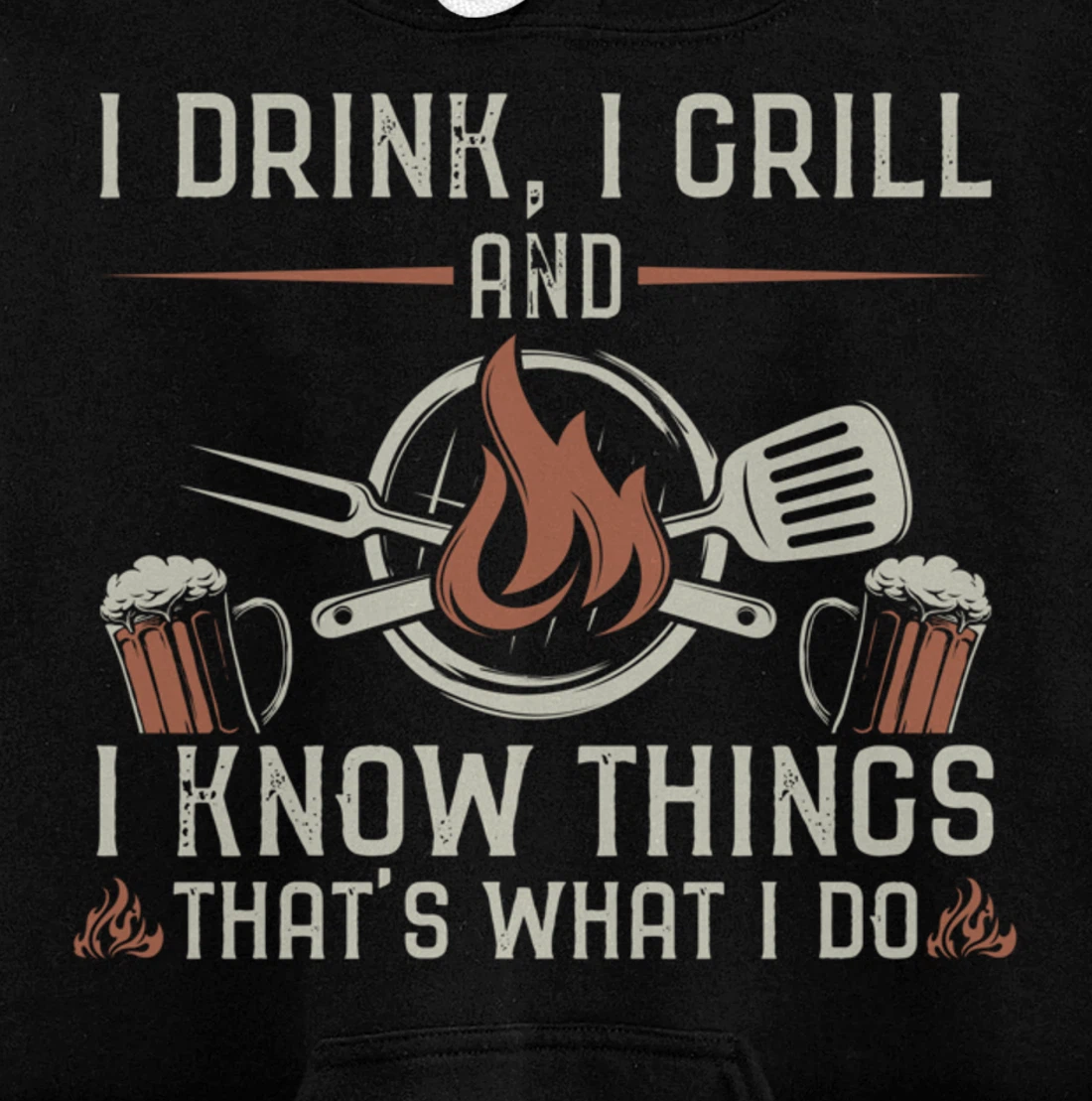 Funny Barbecue Beer Lover Graphic Women Men Meat Smoking BBQ Pullover Hoodie