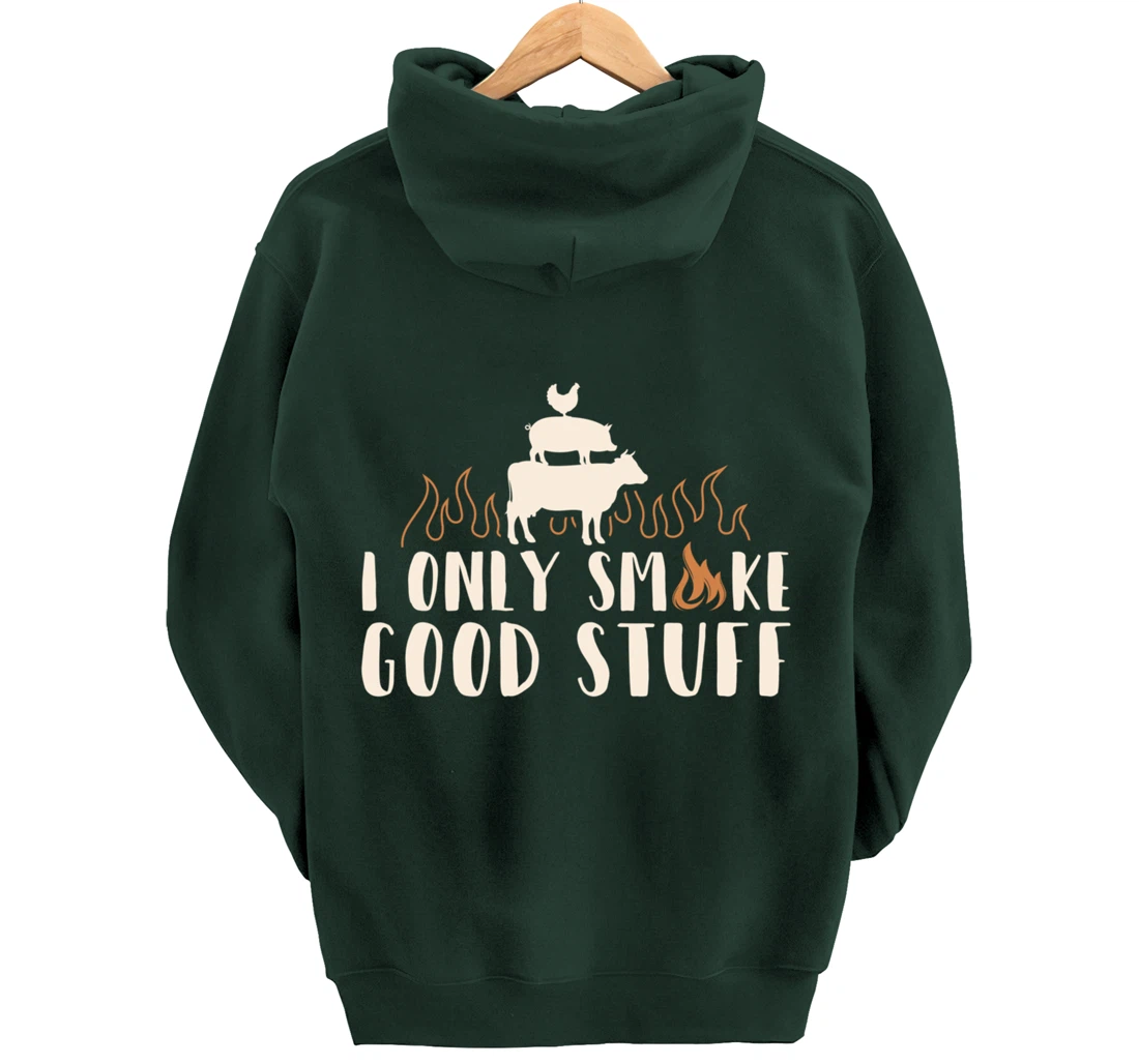Funny Cow Pig Chicken BBQ Good Stuff Graphic Meat Smoking Pullover Hoodie