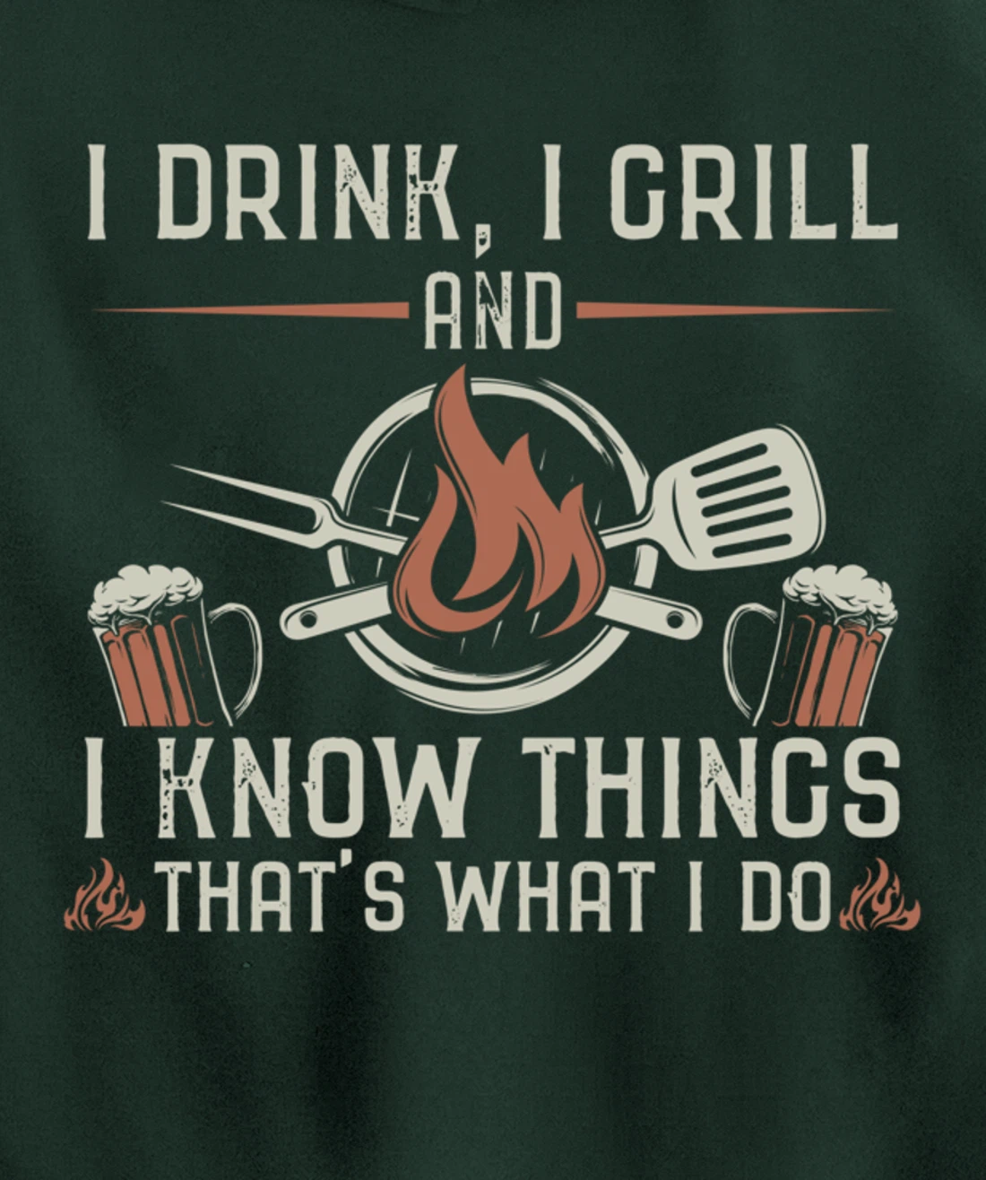 Funny Barbecue Beer Lover Graphic Women Men Meat Smoking BBQ Pullover Hoodie