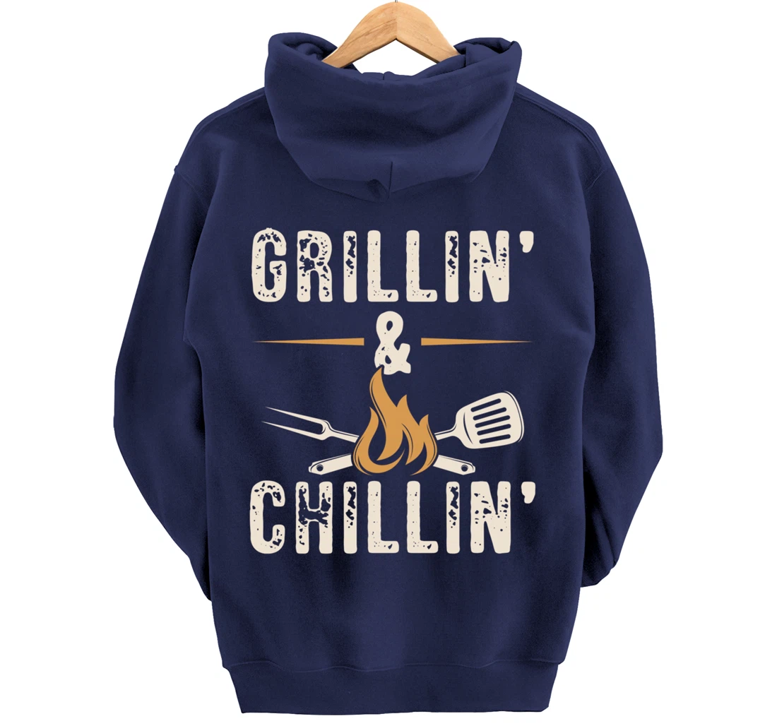 Funny Barbecue Grillin' Graphic Women Men Meat Smoking BBQ Pullover Hoodie