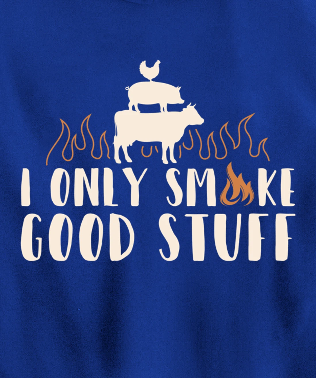 Funny Cow Pig Chicken BBQ Good Stuff Graphic Meat Smoking Pullover Hoodie