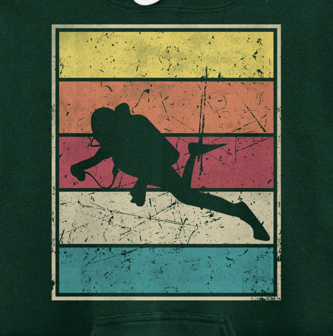 Scuba diving. Retro Vintage Classic With Stripes Pullover Hoodie