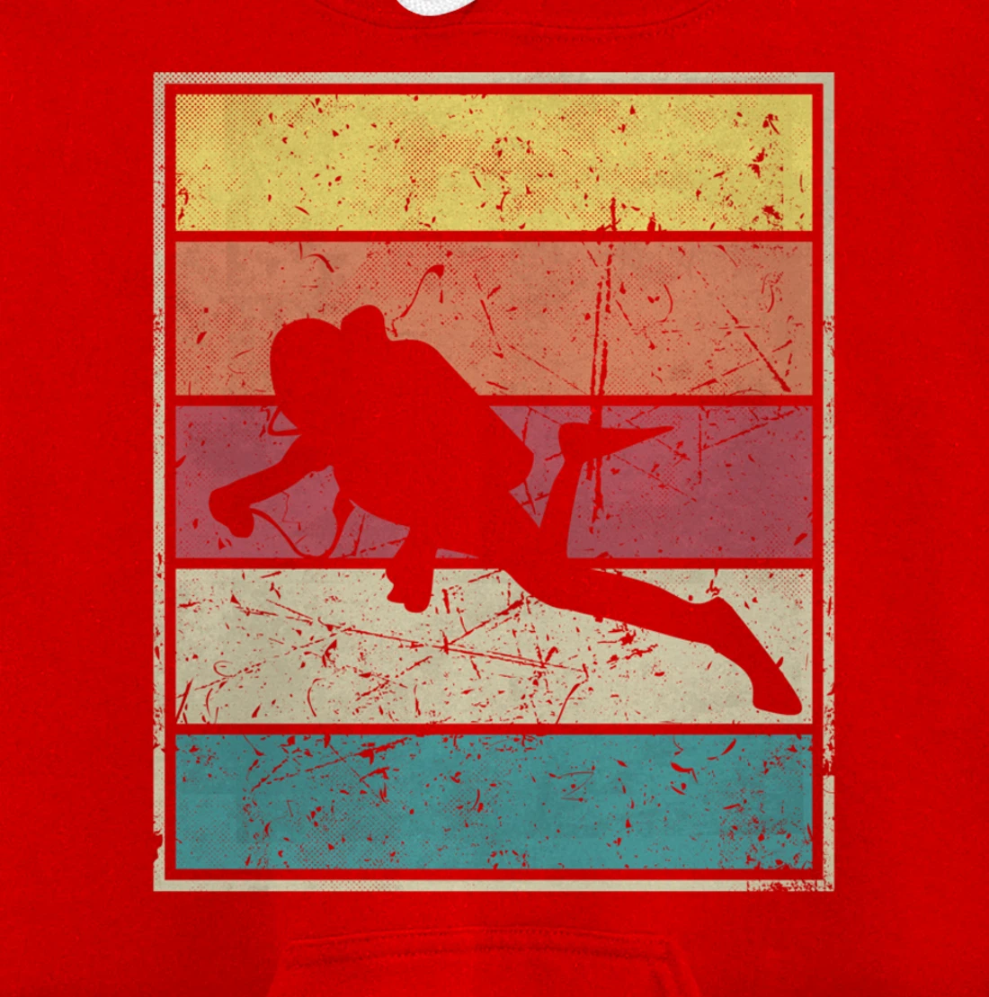Scuba diving. Retro Vintage Classic With Stripes Pullover Hoodie