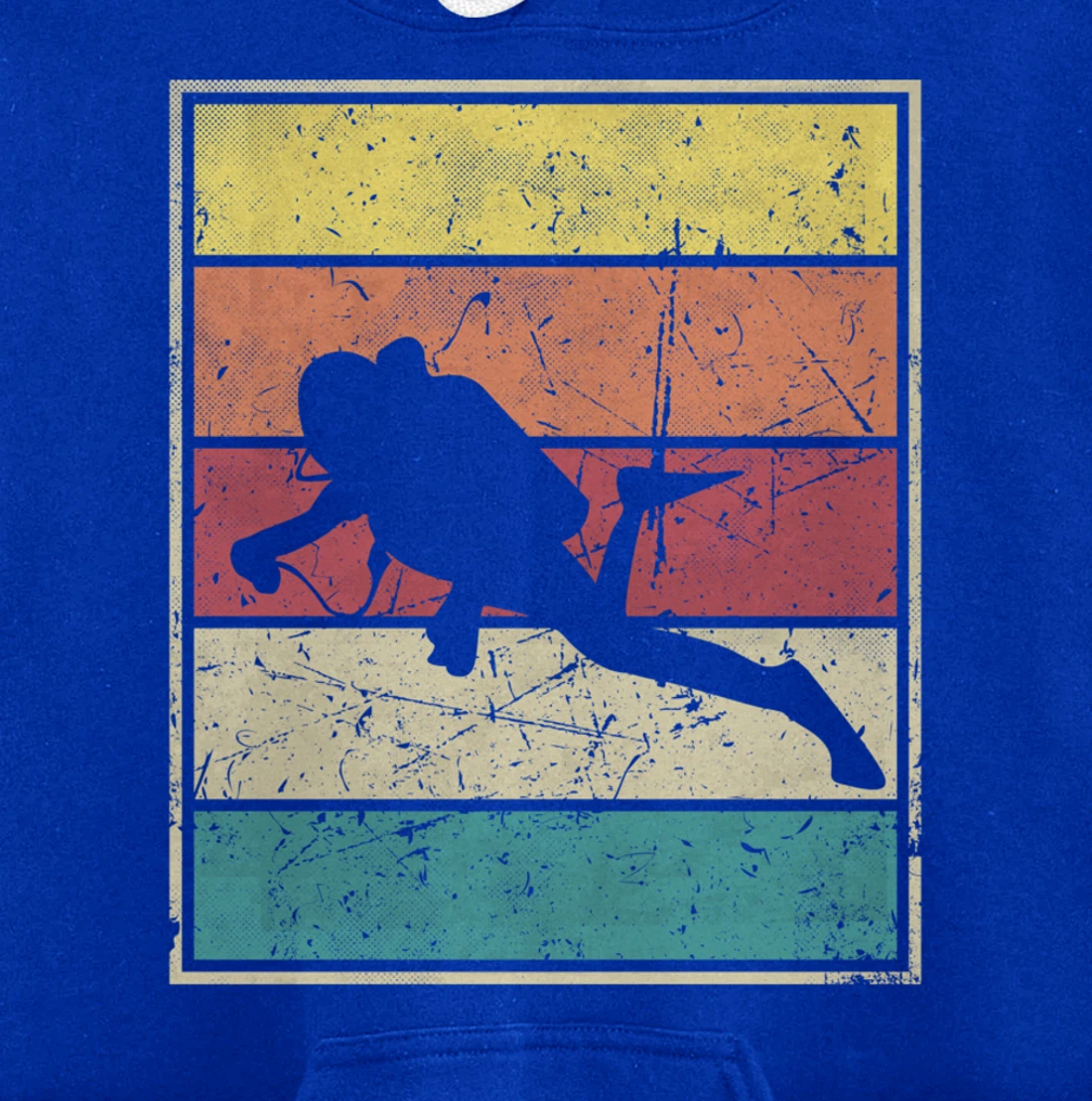 Scuba diving. Retro Vintage Classic With Stripes Pullover Hoodie