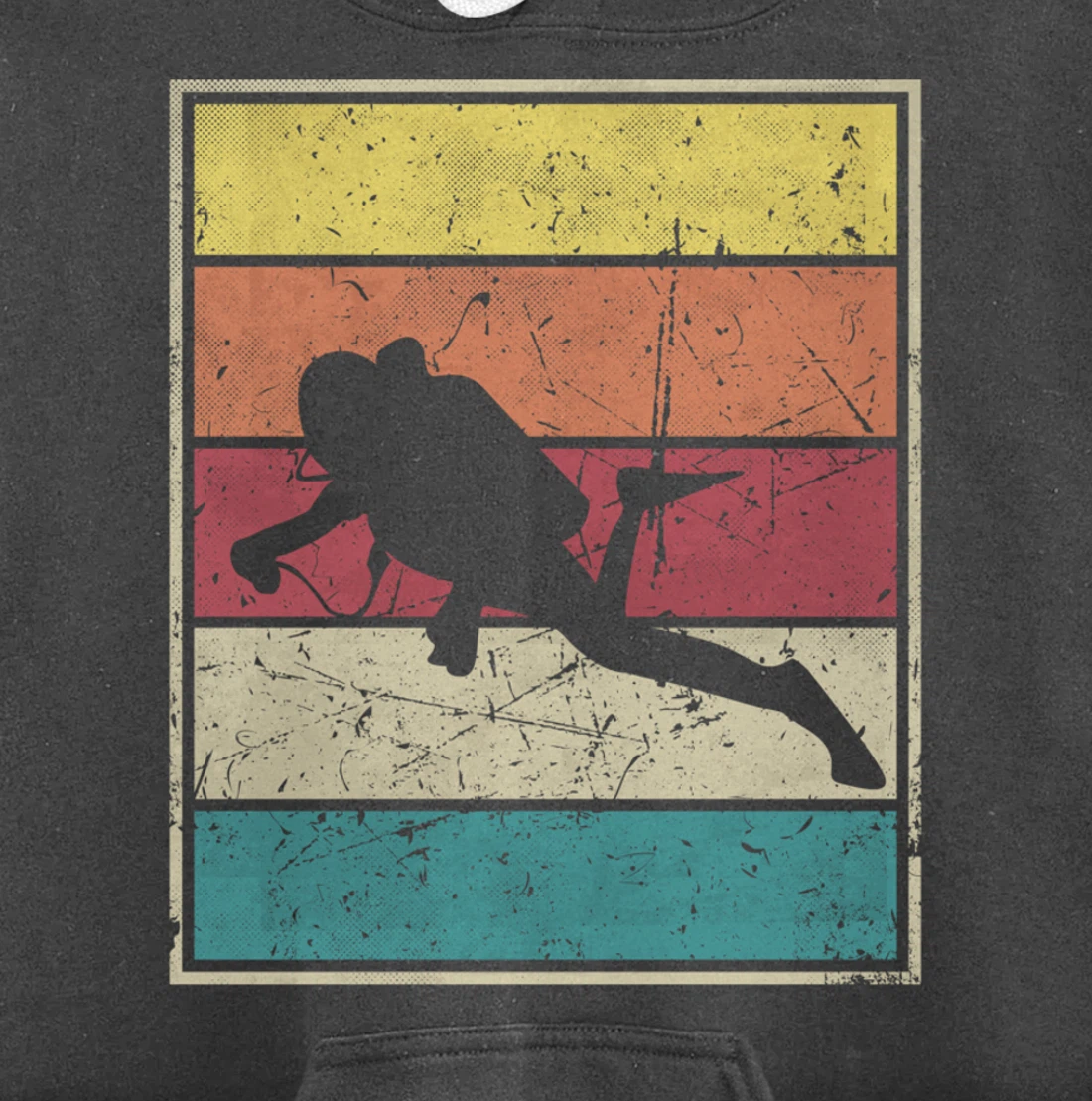 Scuba diving. Retro Vintage Classic With Stripes Pullover Hoodie