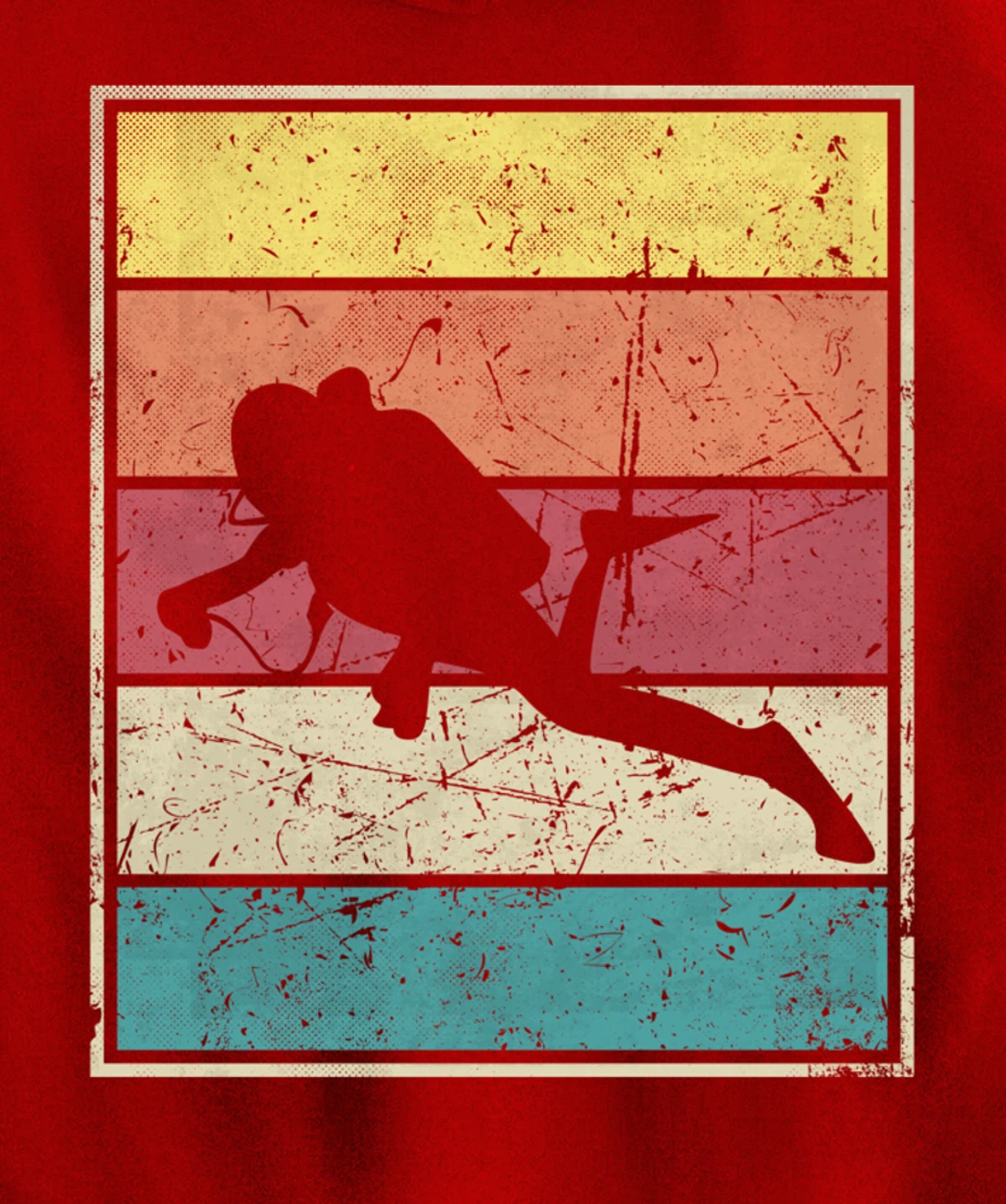 Scuba diving. Retro Vintage Classic With Stripes Pullover Hoodie