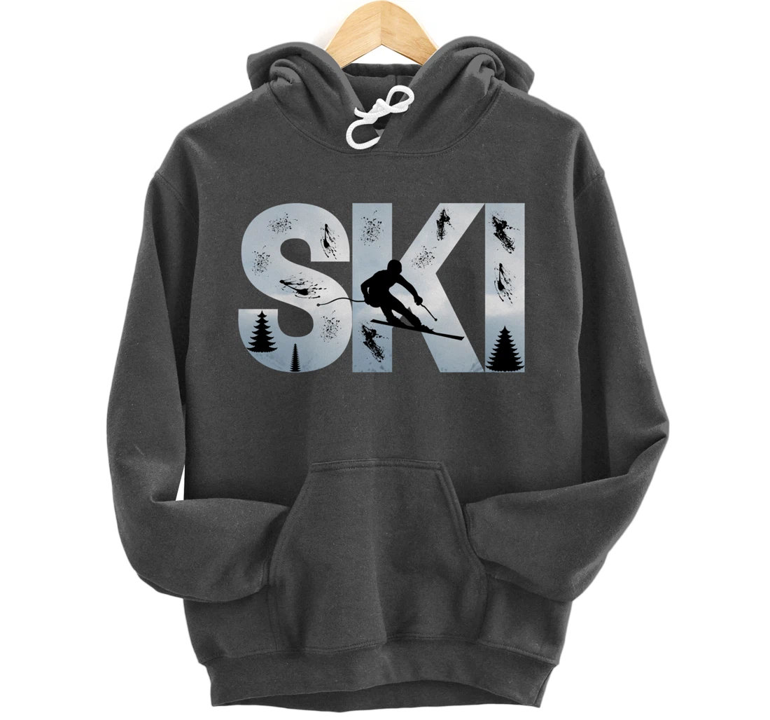 Ski Cool Skiing Style Alpine Skier Gift Women Men Boy Girl Pullover Hoodie