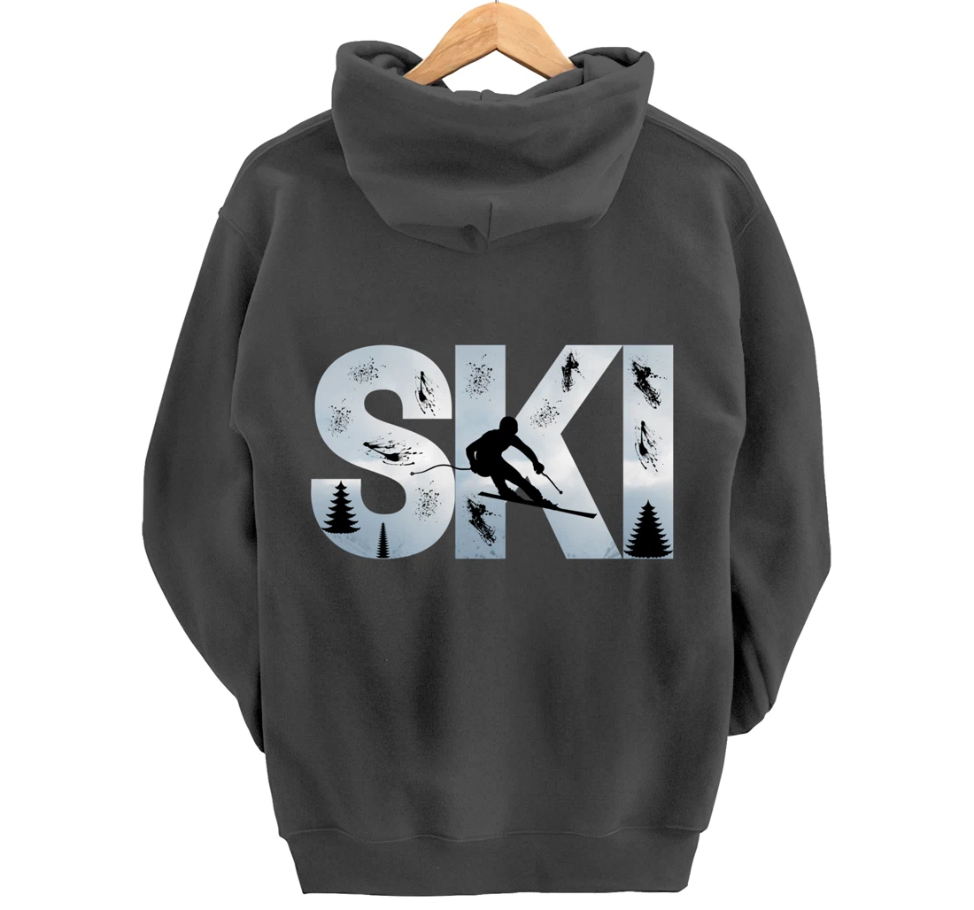 Ski Cool Skiing Style Alpine Skier Gift Women Men Boy Girl Pullover Hoodie