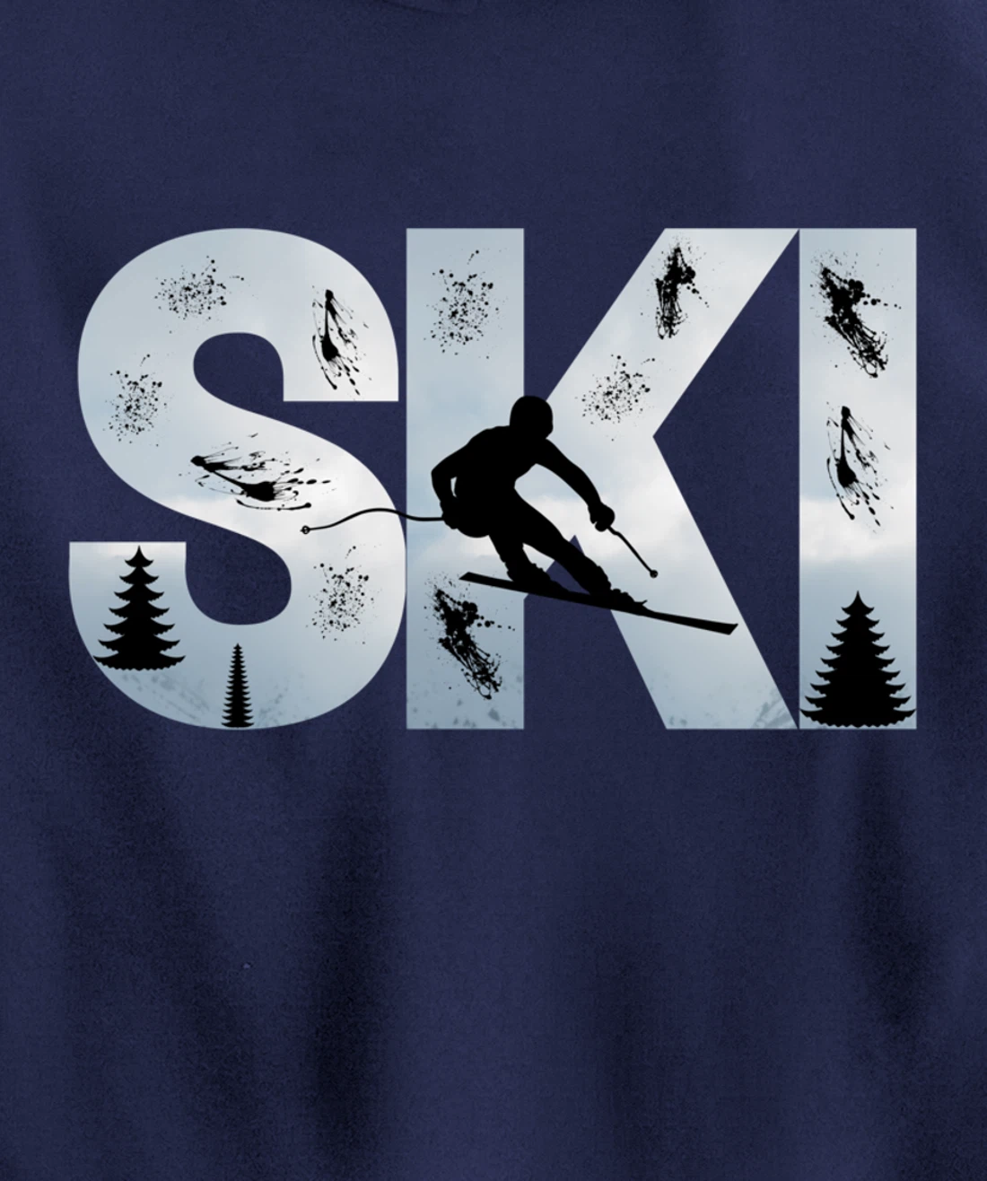 Ski Cool Skiing Style Alpine Skier Gift Women Men Boy Girl Pullover Hoodie