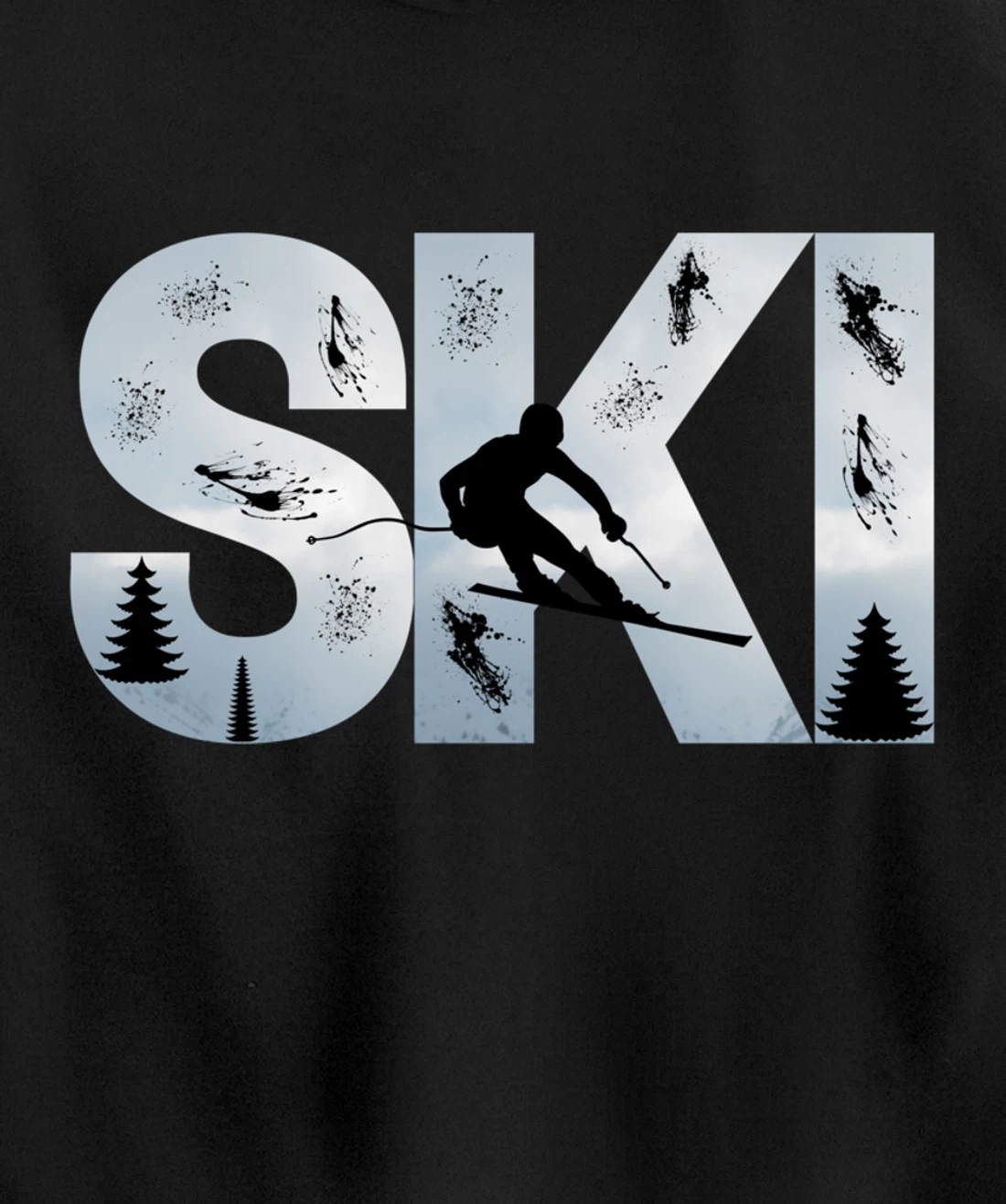 Ski Cool Skiing Style Alpine Skier Gift Women Men Boy Girl Pullover Hoodie