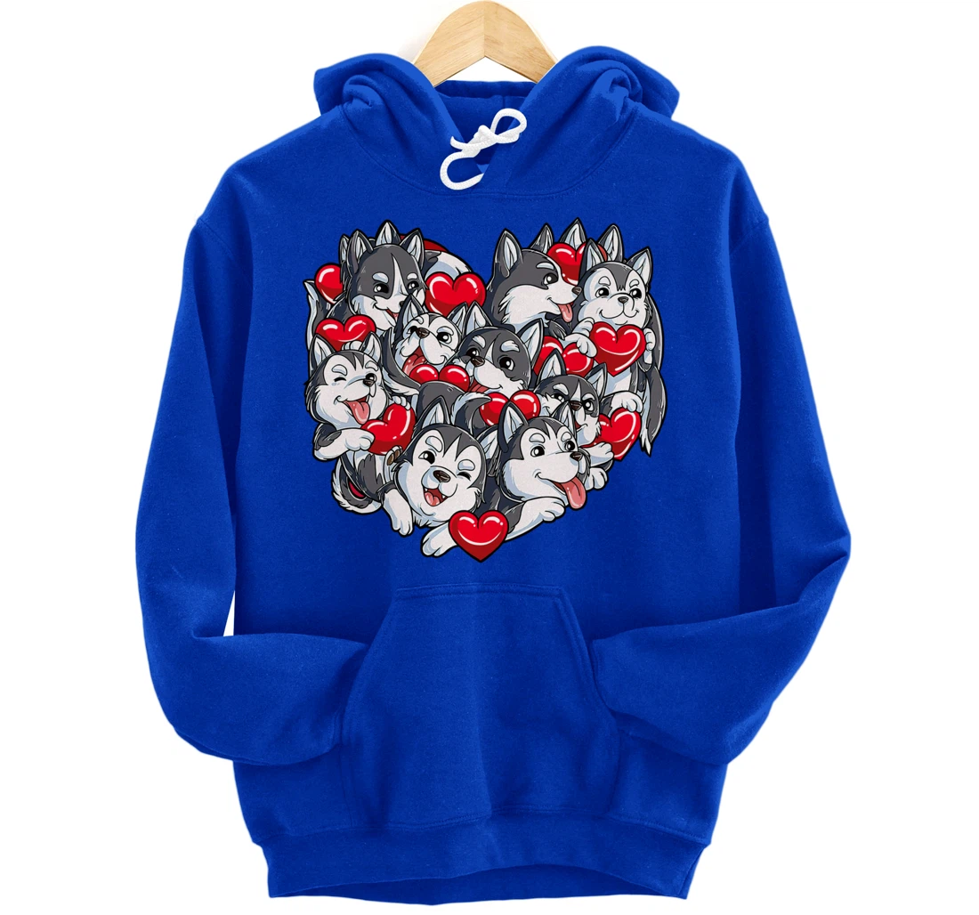Siberian Husky Heart Puppy Lover Dog Lover Valentine Gifts Pullover Hoodie