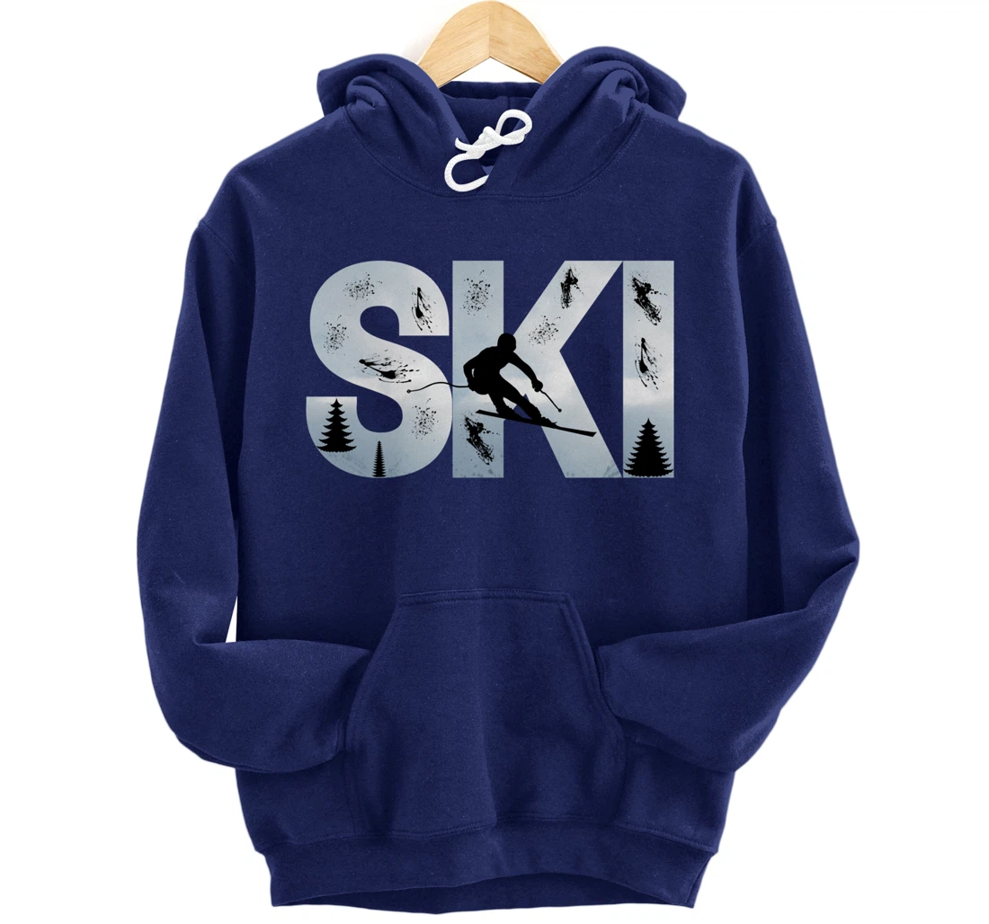Ski Cool Skiing Style Alpine Skier Gift Women Men Boy Girl Pullover Hoodie