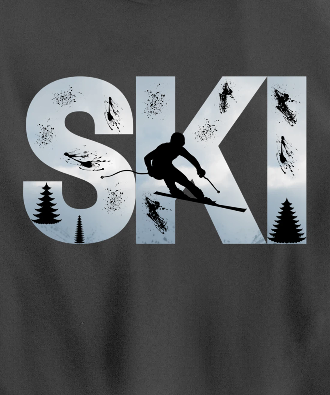 Ski Cool Skiing Style Alpine Skier Gift Women Men Boy Girl Pullover Hoodie