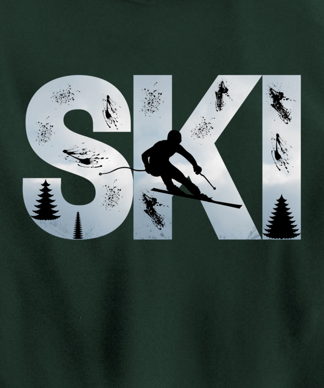 Ski Cool Skiing Style Alpine Skier Gift Women Men Boy Girl Pullover Hoodie