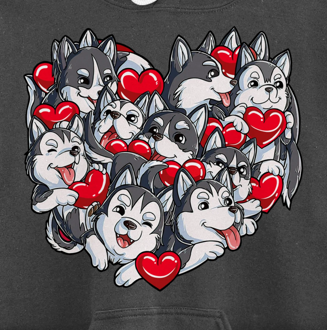 Siberian Husky Heart Puppy Lover Dog Lover Valentine Gifts Pullover Hoodie