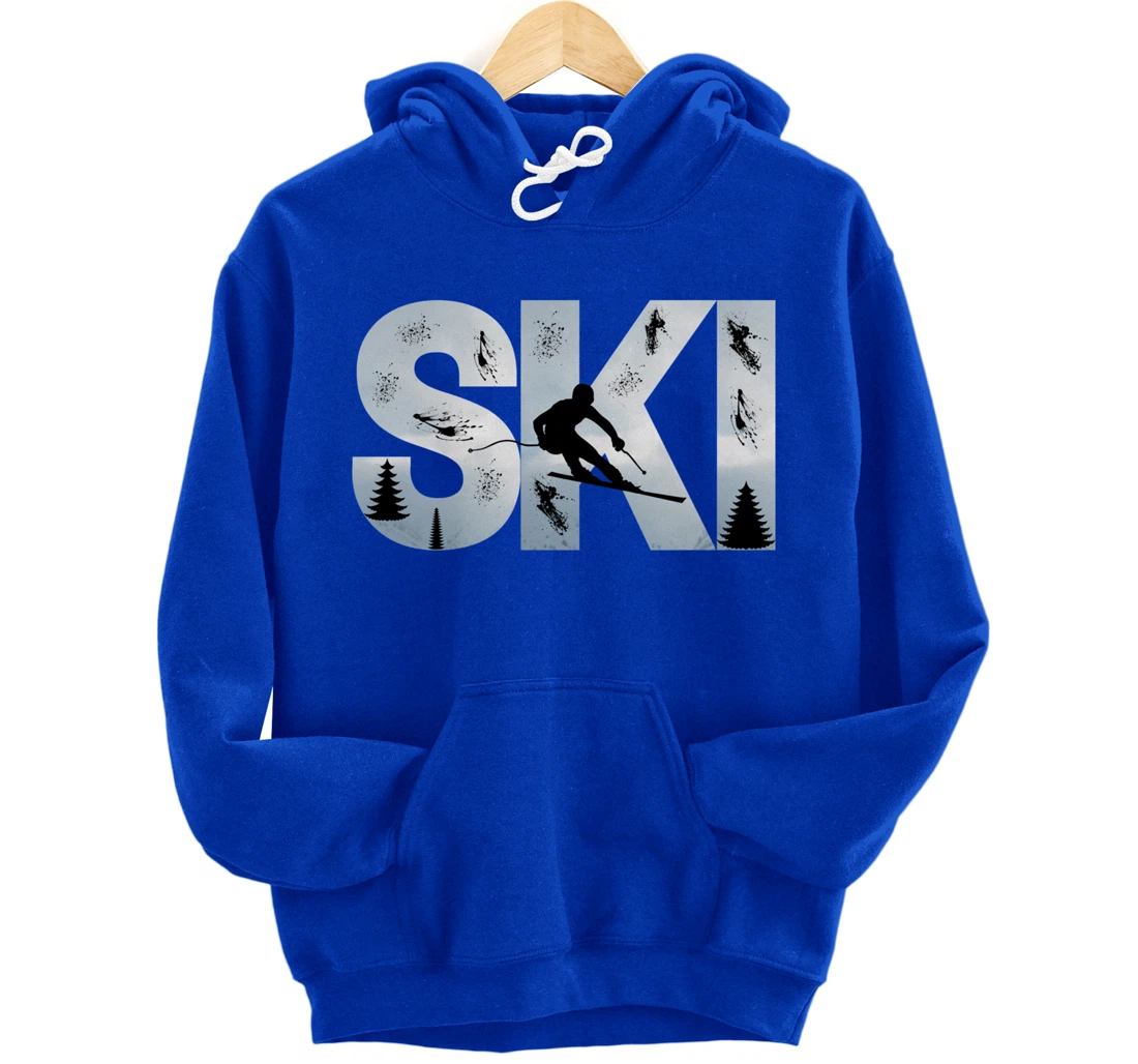 Ski Cool Skiing Style Alpine Skier Gift Women Men Boy Girl Pullover Hoodie