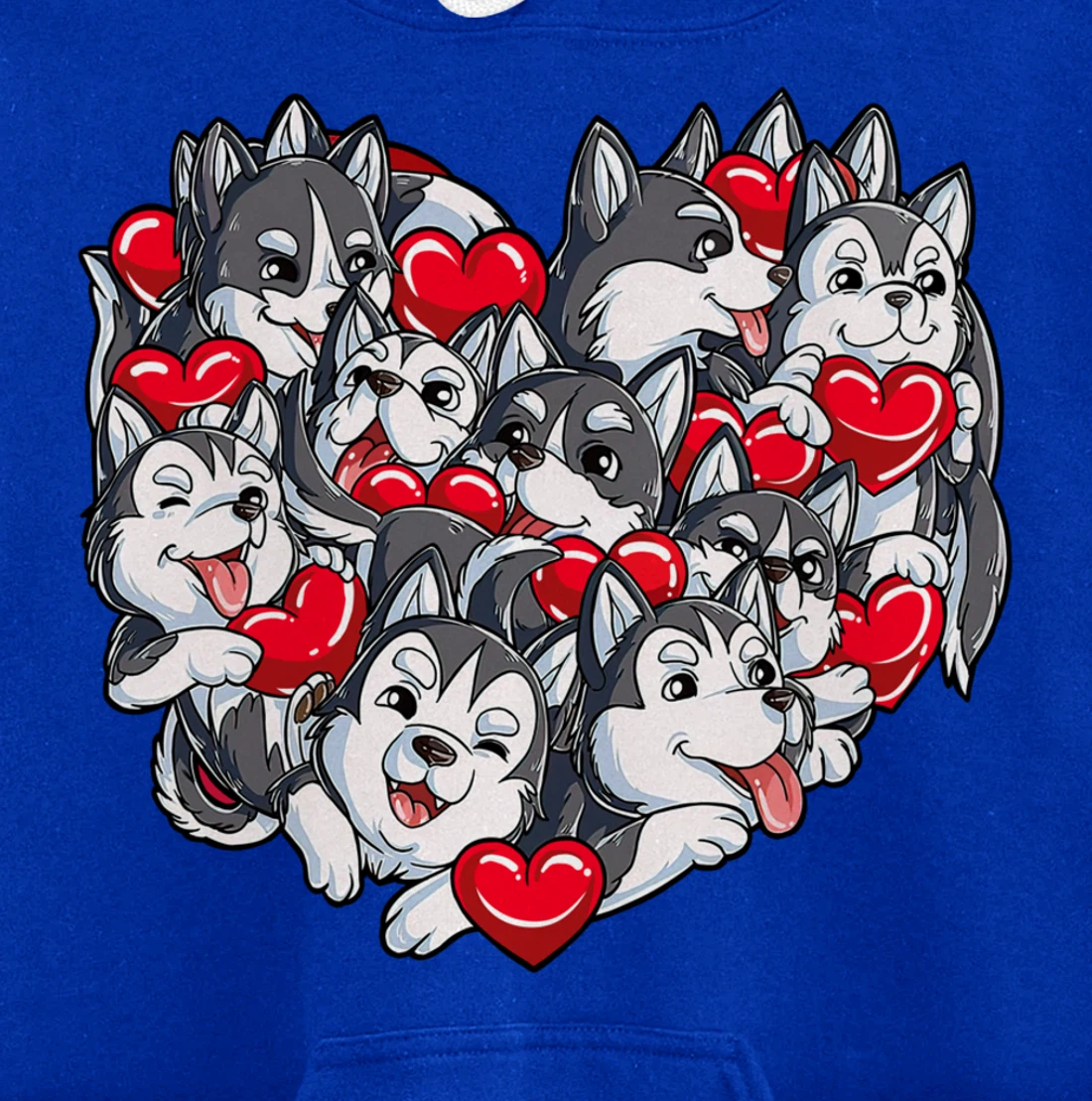 Siberian Husky Heart Puppy Lover Dog Lover Valentine Gifts Pullover Hoodie