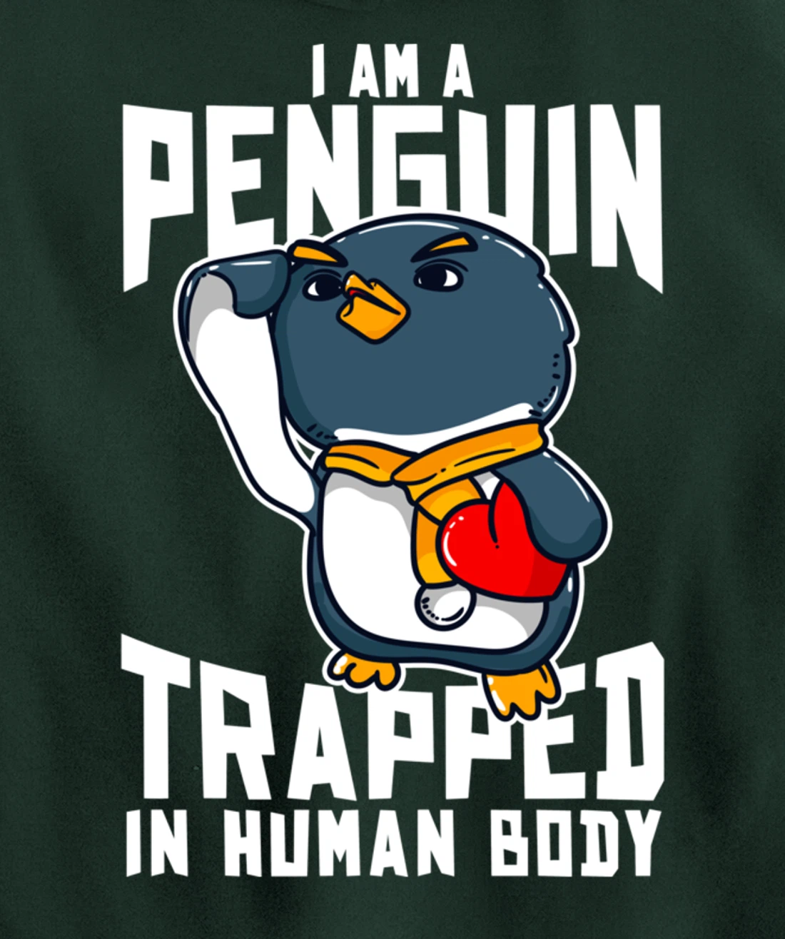 I Am A Penguin Trapped In Human Body Funny Penguin Lovers Pullover Hoodie