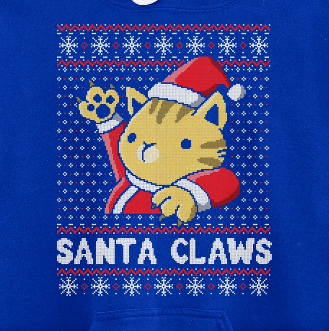 Xmas Ugly Sweater Cat Santa Claus Matching Family Cat Love Pullover Hoodie