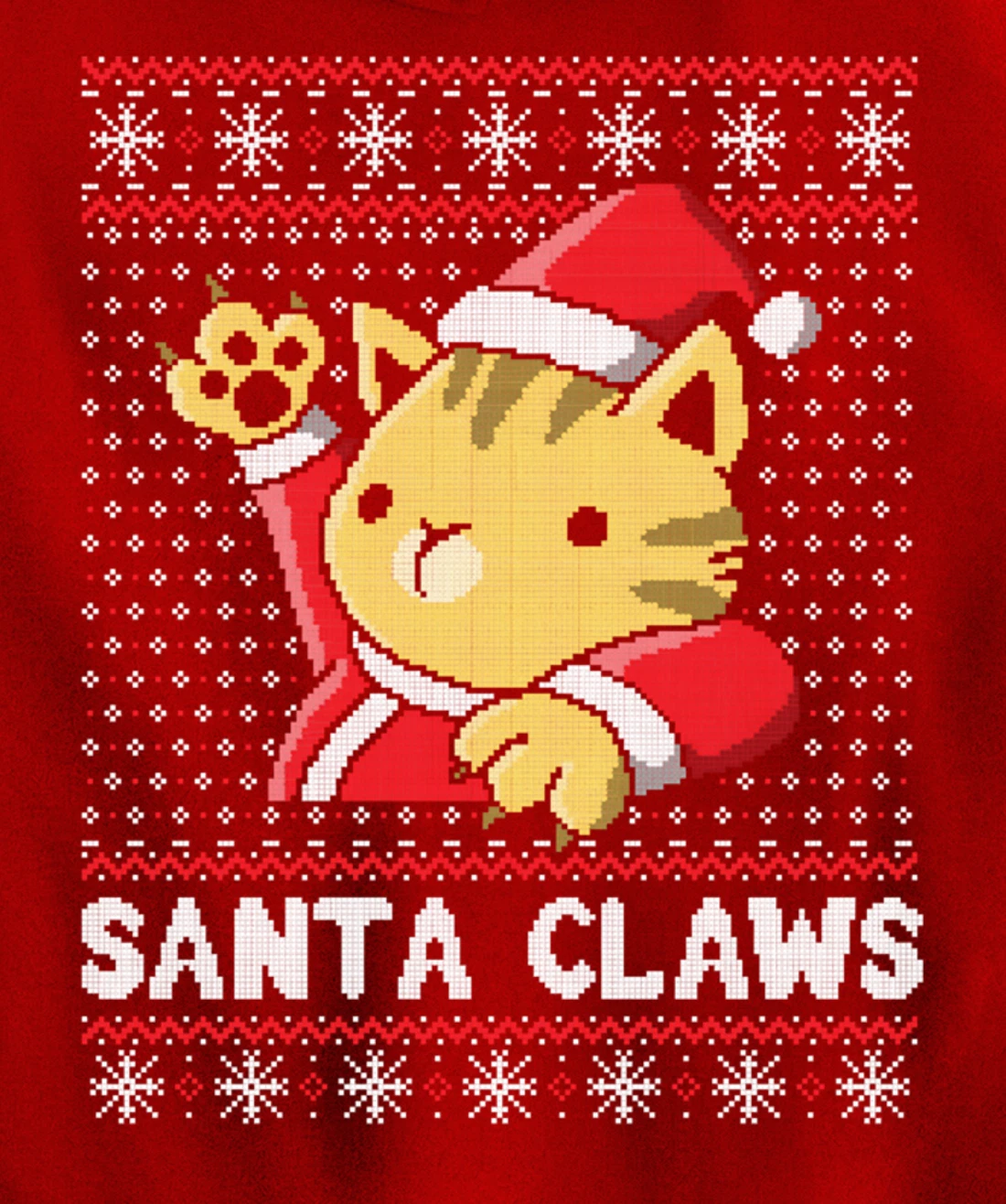 Xmas Ugly Sweater Cat Santa Claus Matching Family Cat Love Pullover Hoodie