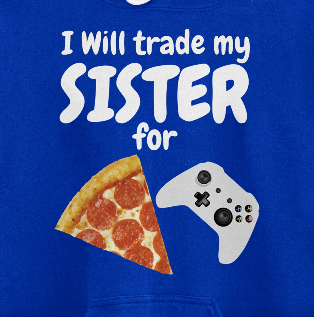 Gamer Pizza Sister Boys Video Game Funny Brother Pepperoni Pullover Hoodie