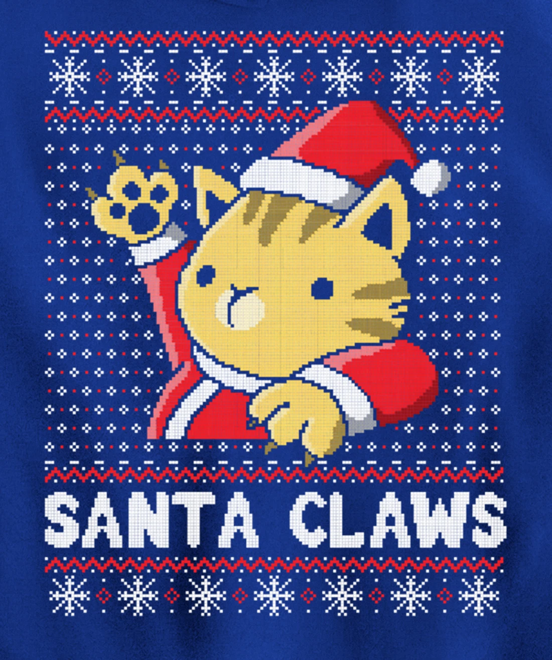 Xmas Ugly Sweater Cat Santa Claus Matching Family Cat Love Pullover Hoodie