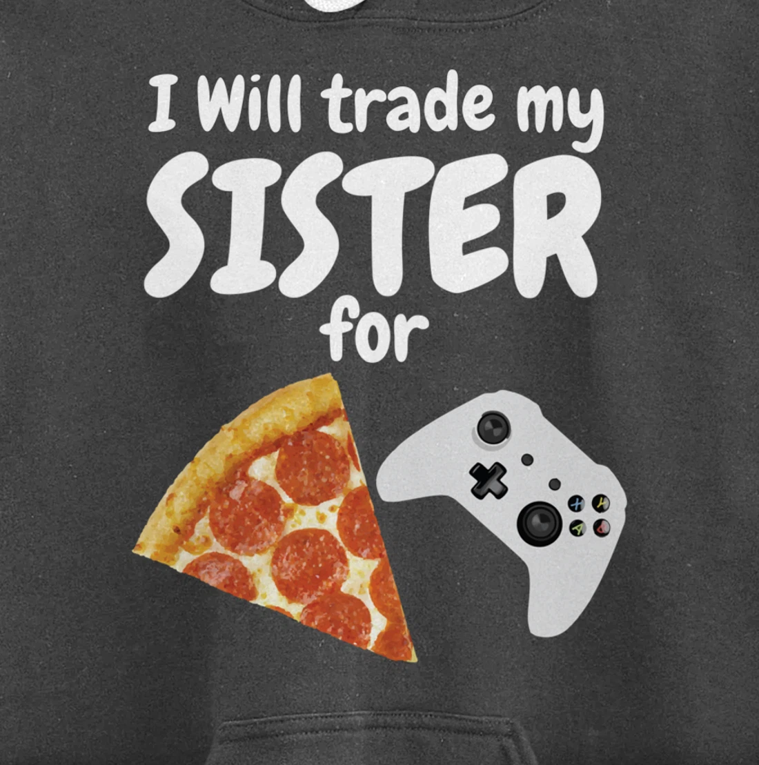 Gamer Pizza Sister Boys Video Game Funny Brother Pepperoni Pullover Hoodie