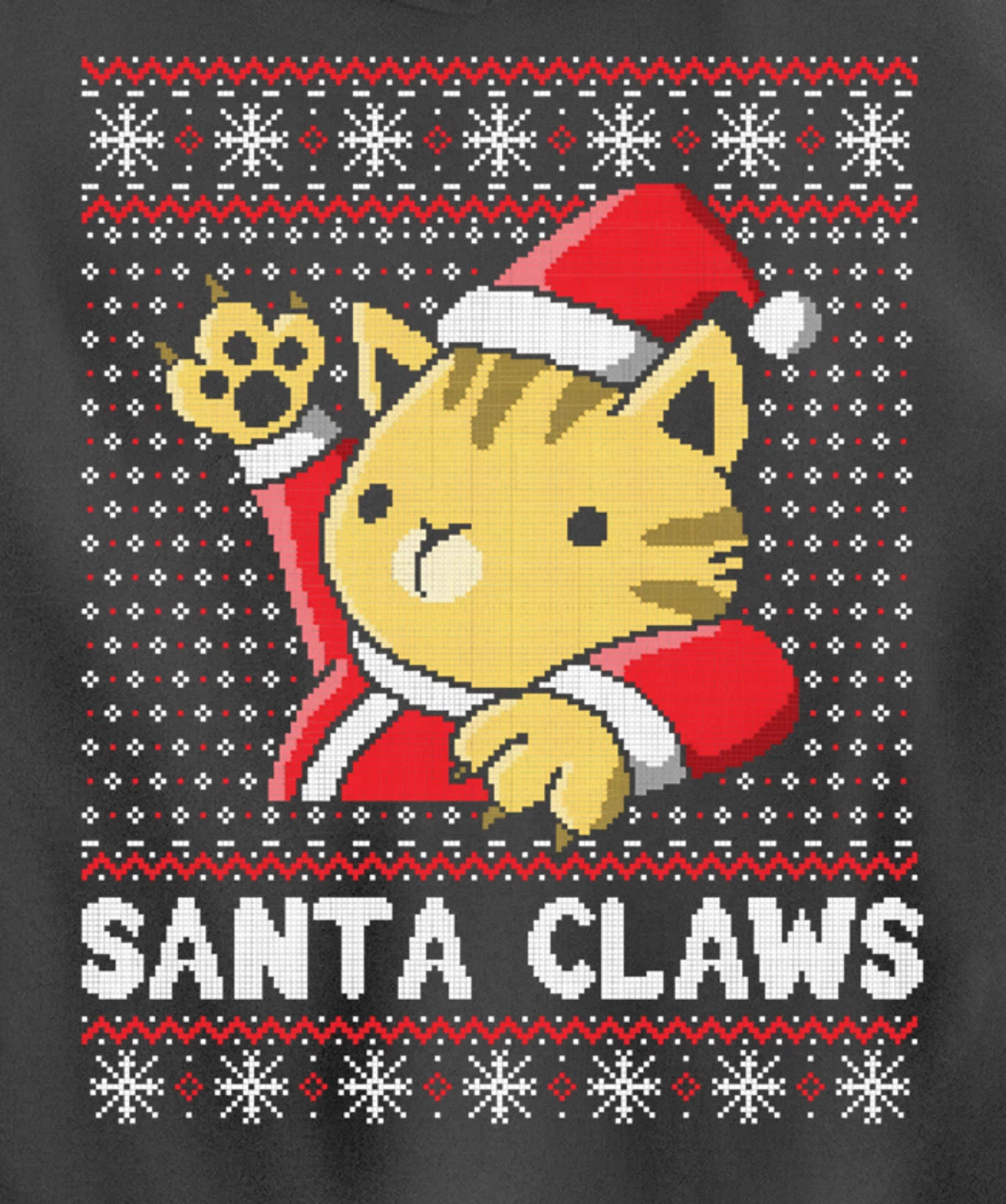 Xmas Ugly Sweater Cat Santa Claus Matching Family Cat Love Pullover Hoodie