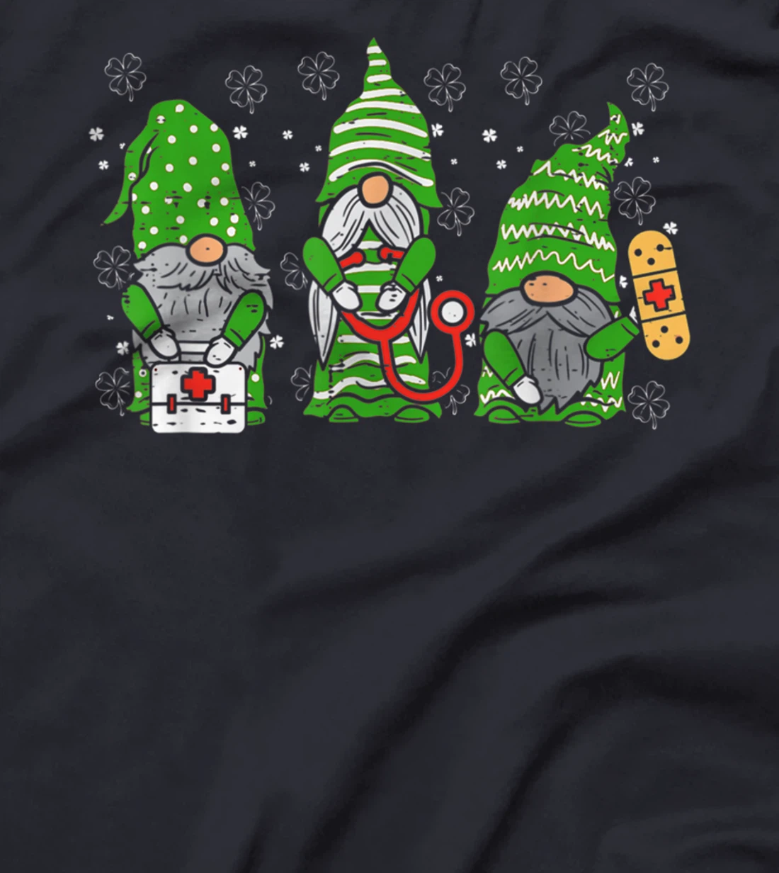 St. Patricks Day Stethoscope Nurse Life Irish Gnomes T-Shirt