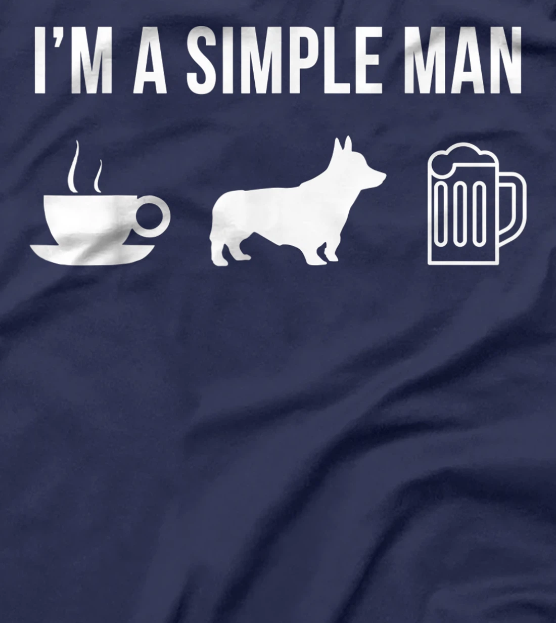 Pet Pembroke Welsh Corgi Dog Puppy Simple Man T-Shirt