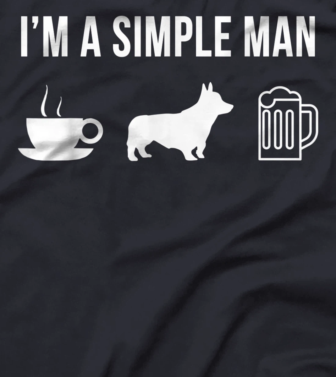 Pet Pembroke Welsh Corgi Dog Puppy Simple Man T-Shirt