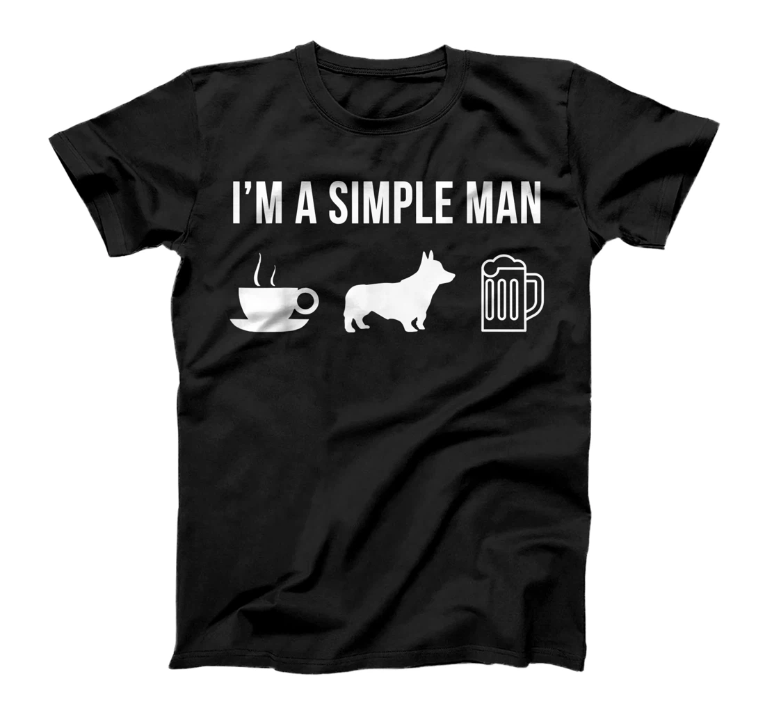 Pet Pembroke Welsh Corgi Dog Puppy Simple Man T-Shirt