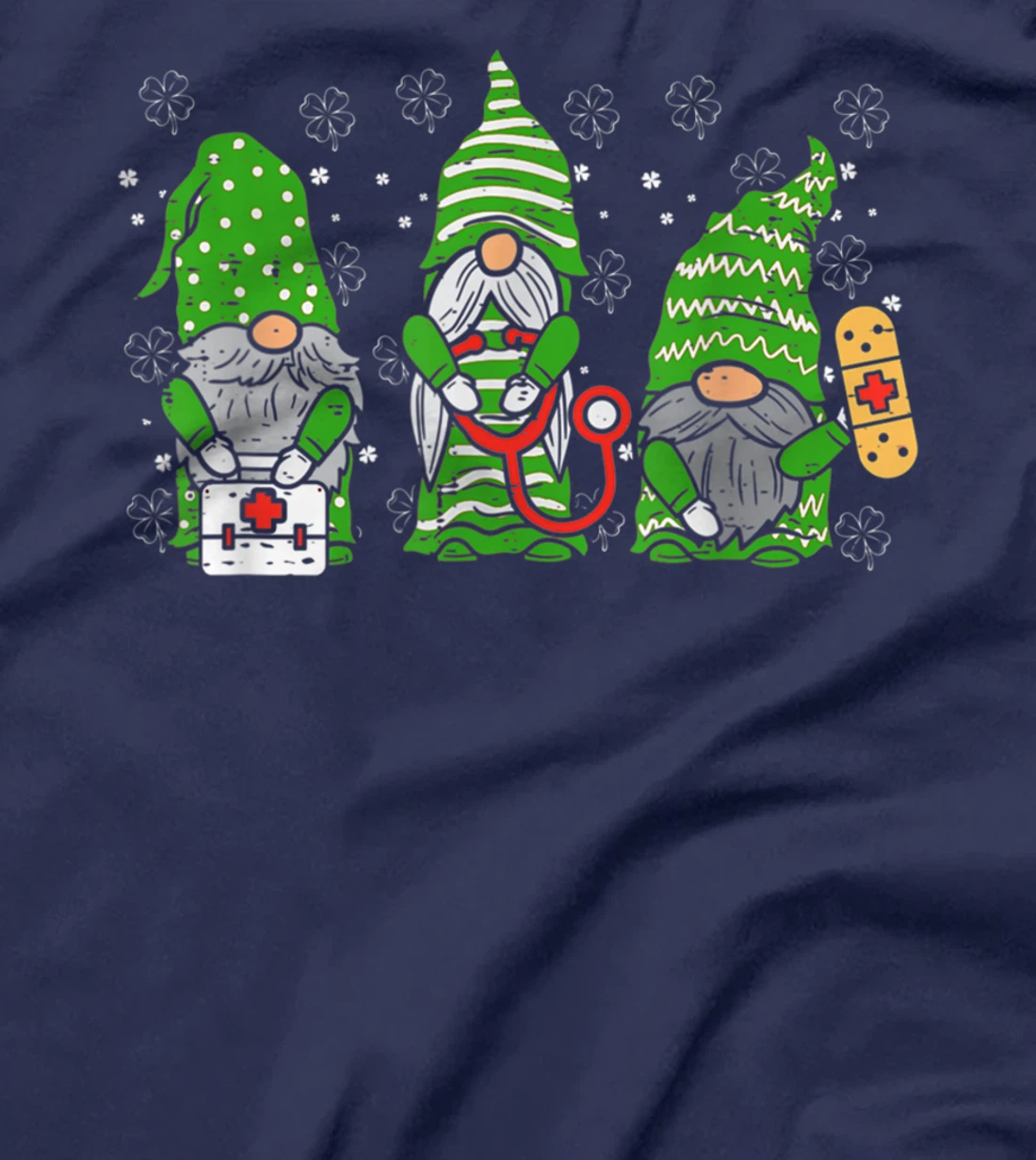 St. Patricks Day Stethoscope Nurse Life Irish Gnomes T-Shirt