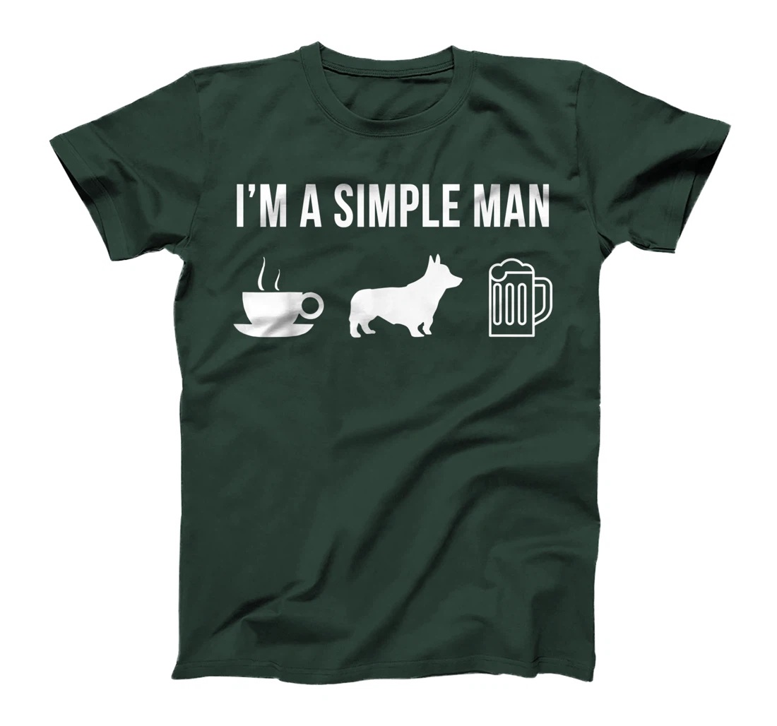 Pet Pembroke Welsh Corgi Dog Puppy Simple Man T-Shirt