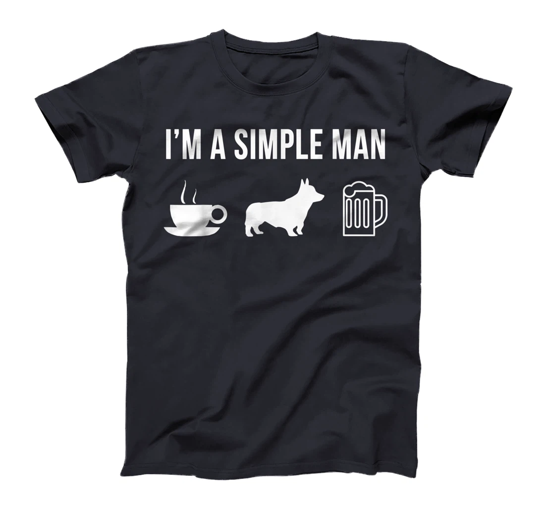 Pet Pembroke Welsh Corgi Dog Puppy Simple Man T-Shirt