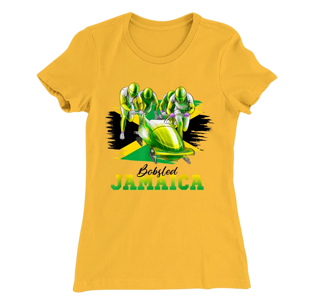 Bobsled Jamaica Team Jamaican Flag Winter Bobsled Lover T-Shirt, Women T-Shirt
